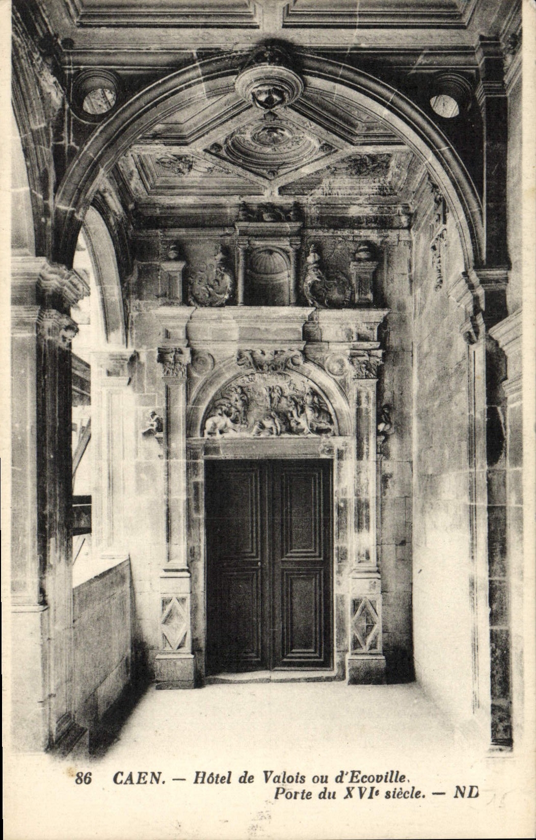 VINTAGE POSTCARD Caen hotel of valois or ecoville carries 16th