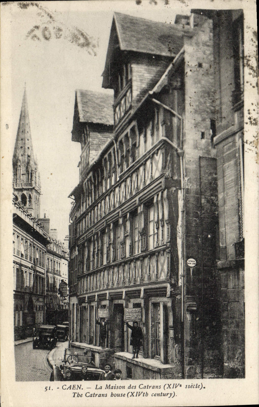 VINTAGE POSTCARD Caen the house of the catrans