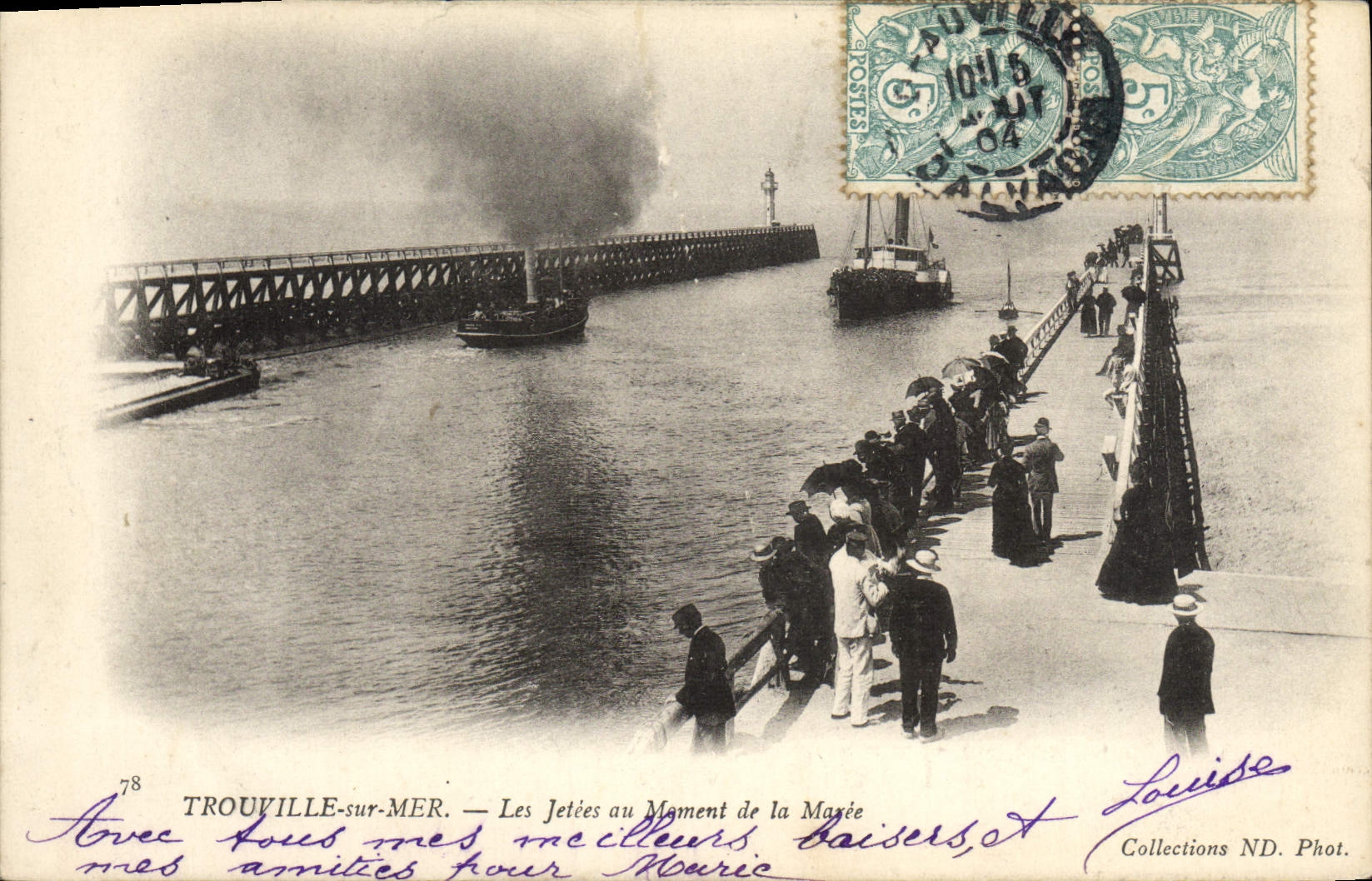 CPA Trouville sur mer Les jetees au moment de la maree Bateaux