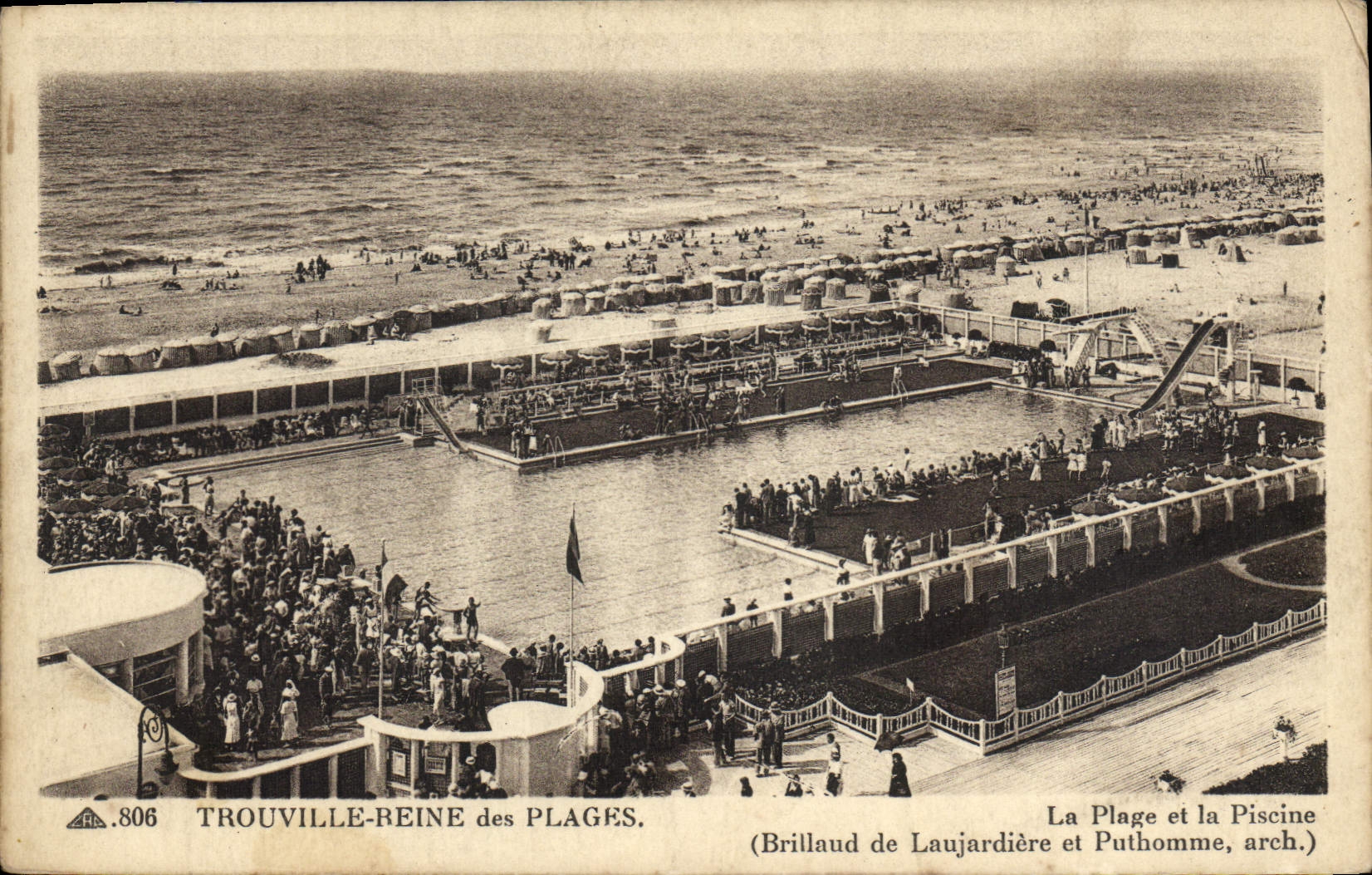 CPA Trouville Reine des plages la plage et la piscine