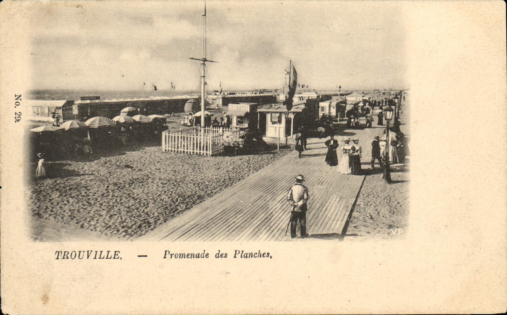 VINTAGE POSTCARD Trouville Walk of the boards