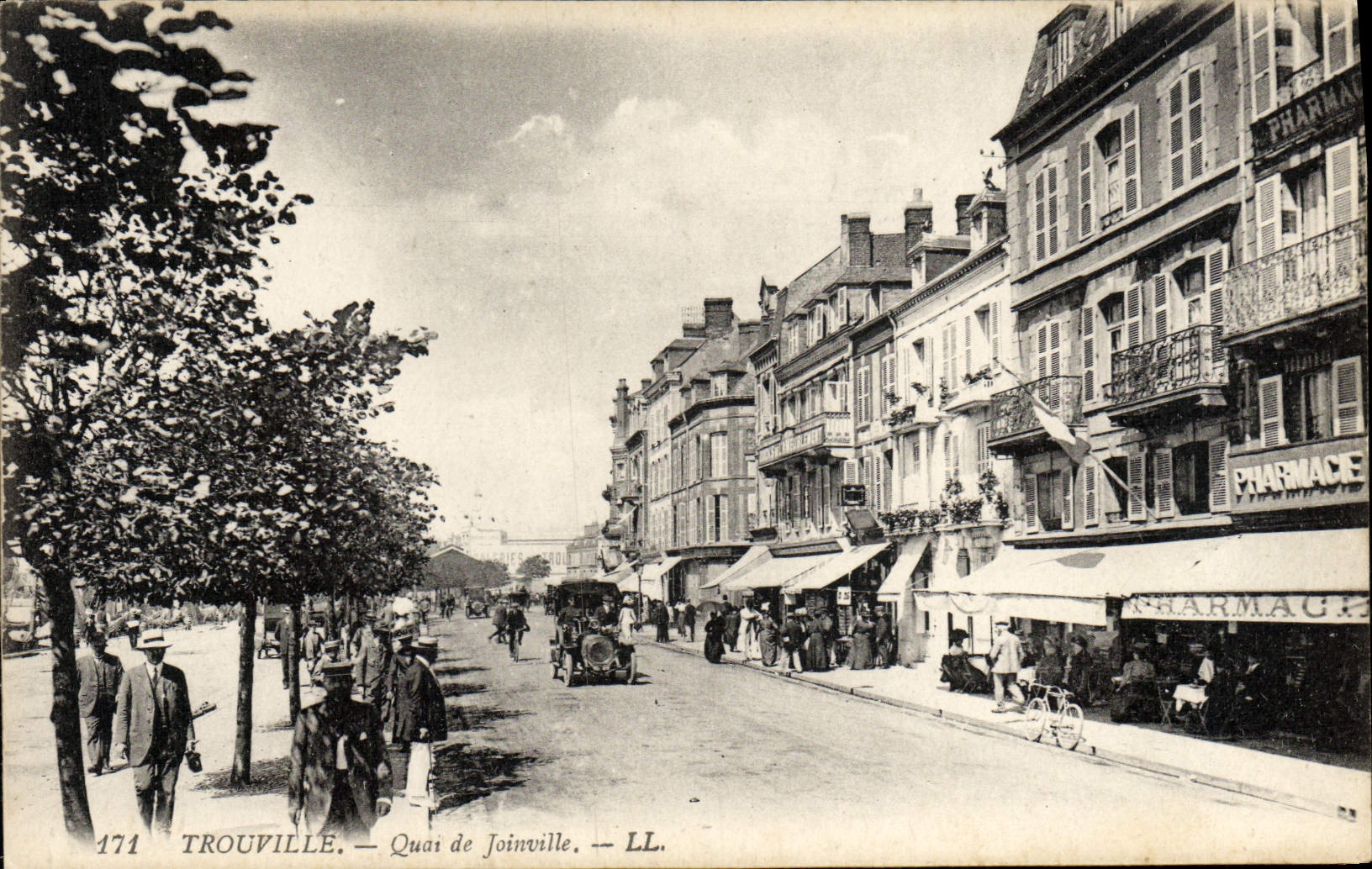 VINTAGE POSTCARD Trouville Quay of joinville Pharmacy