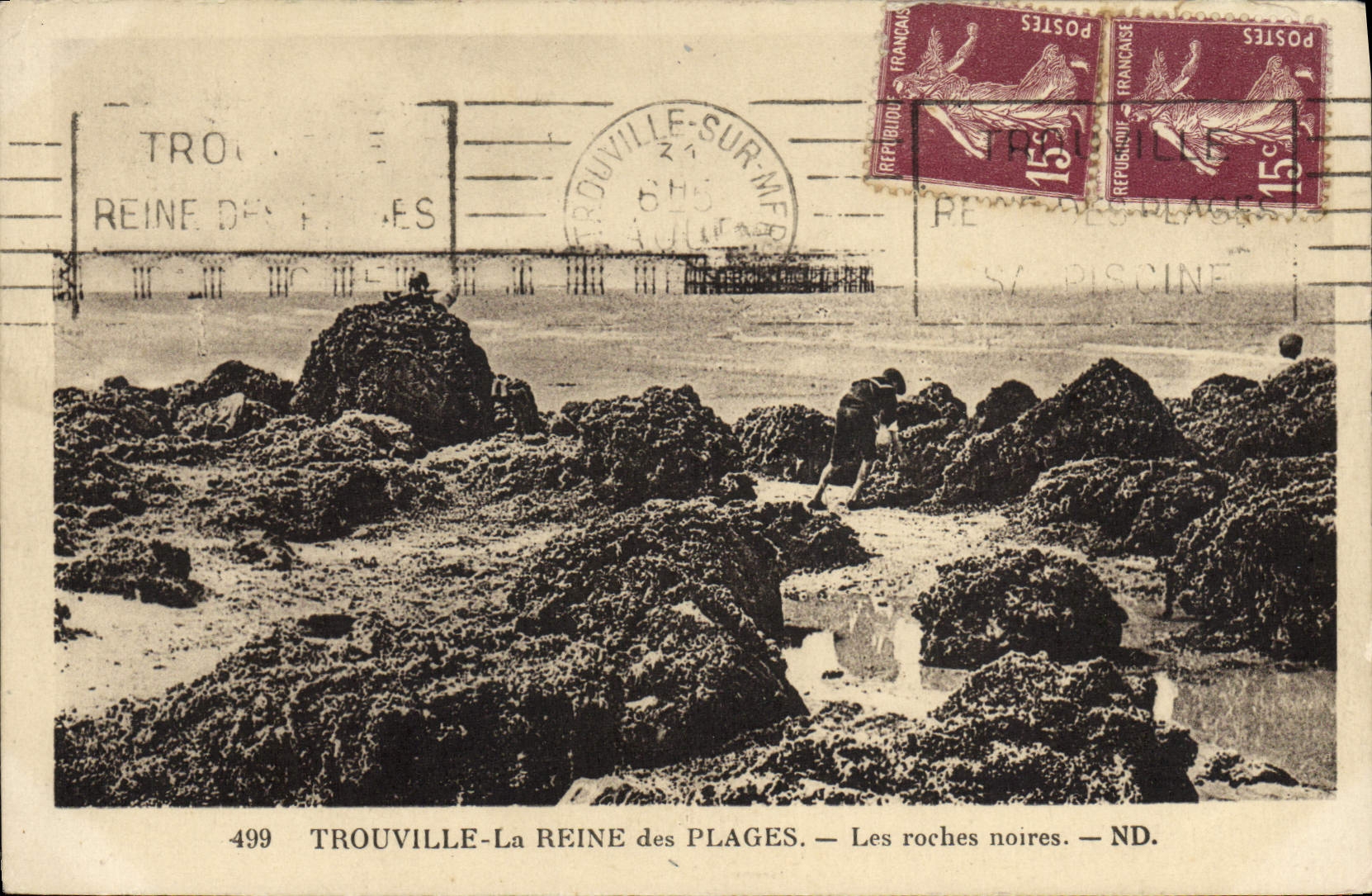 CPA Trouville Reine des plages plage des roches noires