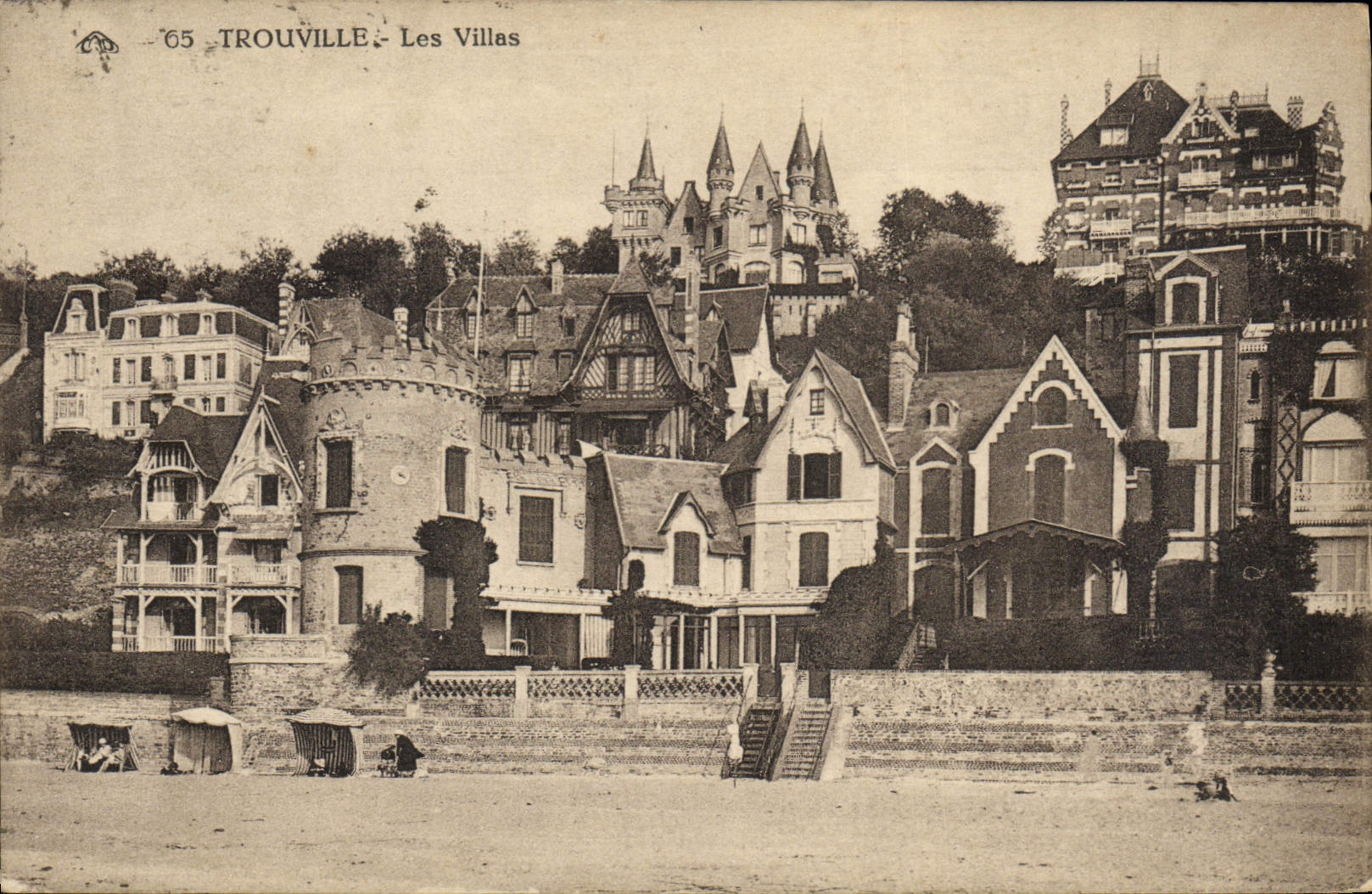 VINTAGE POSTCARD Trouville villas