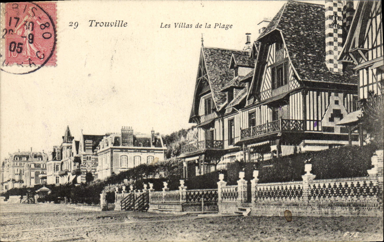 VINTAGE POSTCARD Trouville villas of the beach