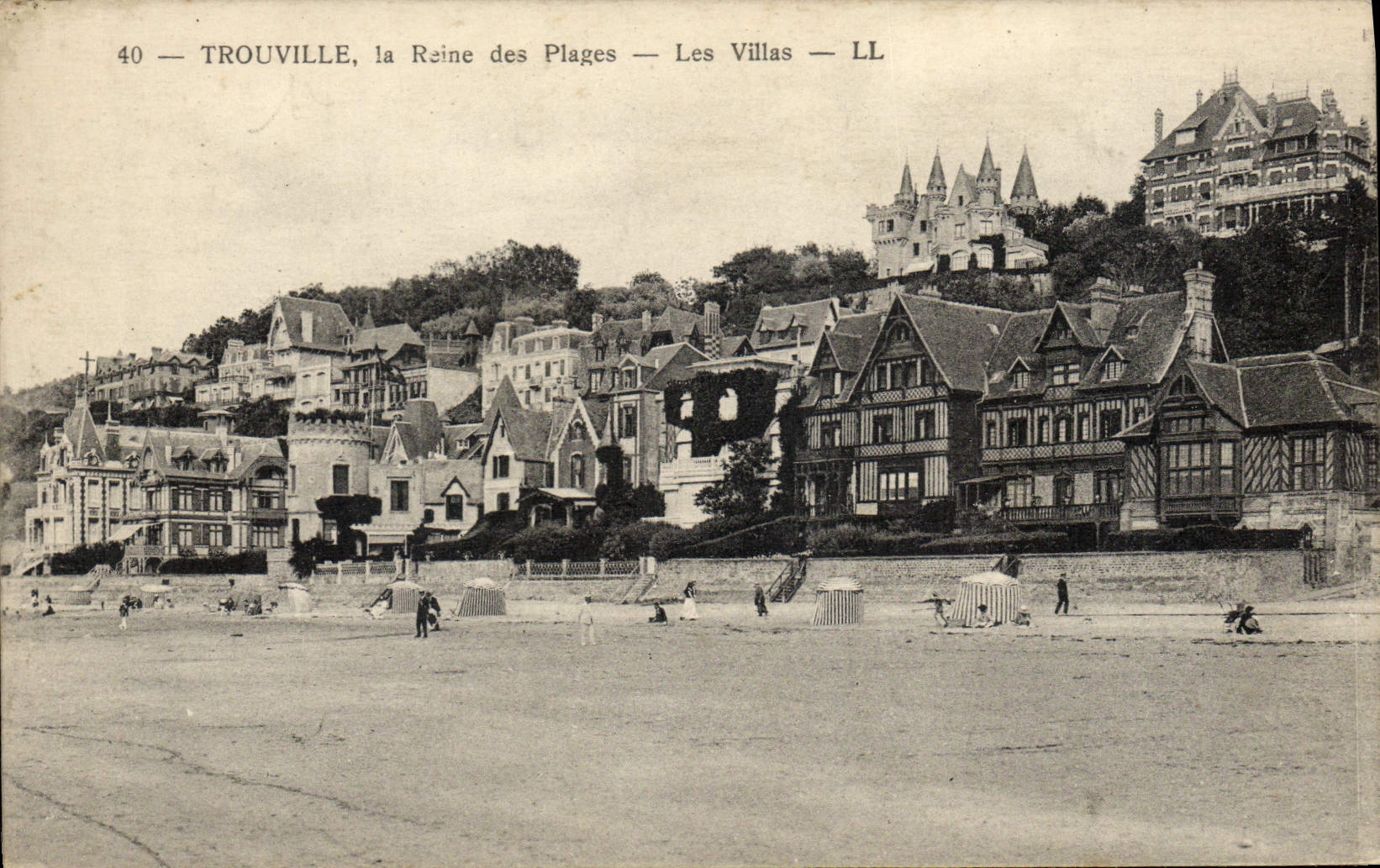 VINTAGE POSTCARD Trouville the queen of the beaches villas