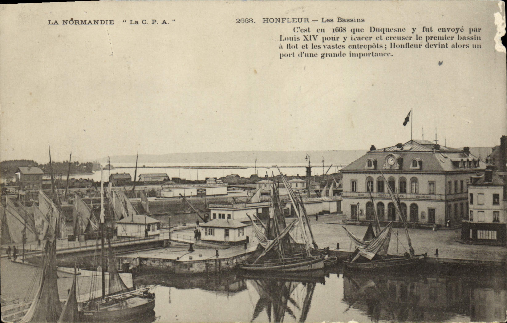 Lavabos de Honfleur de la POSTAL de la VENDIMIA