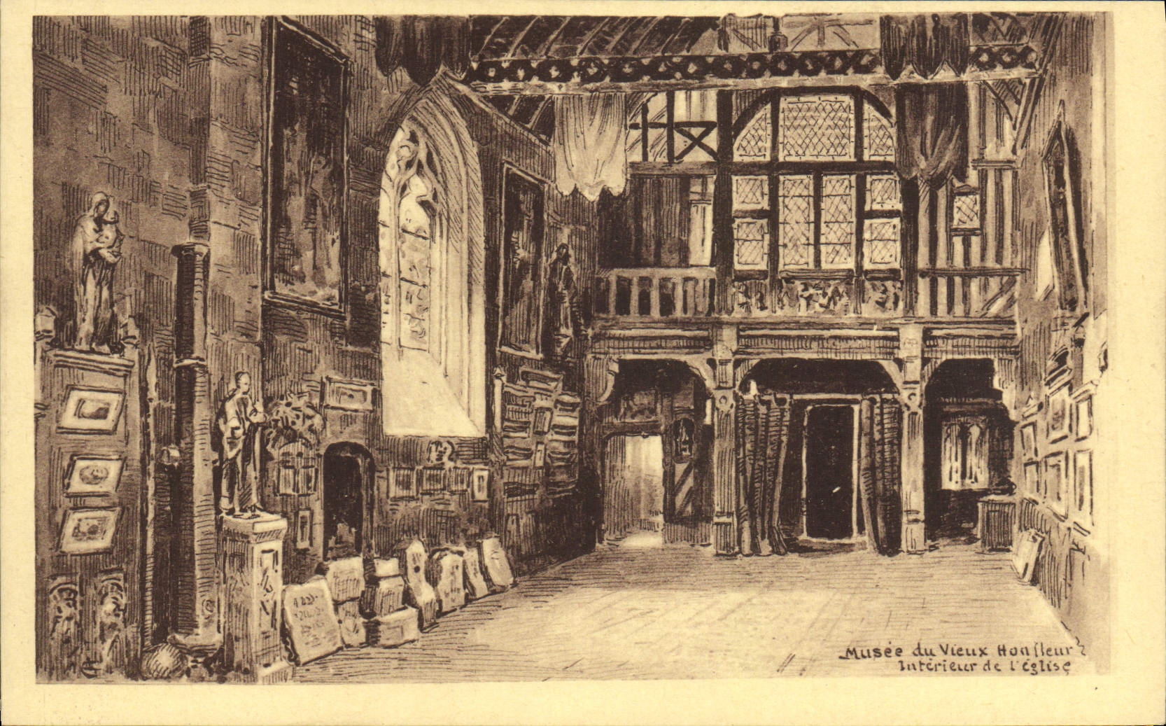 CPA Honfleur Musee du Vieux Honfleur Interieur de l'eglise 