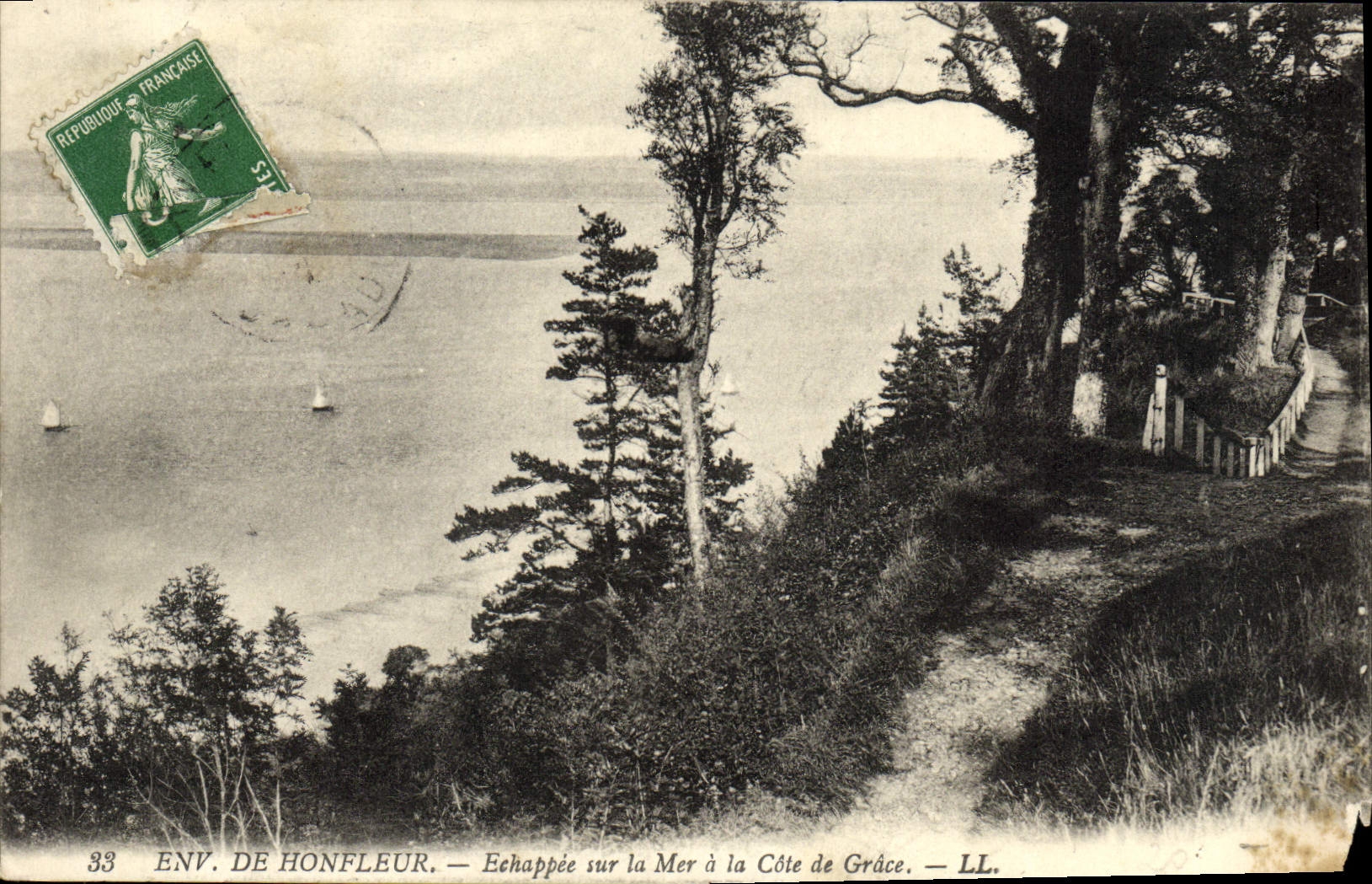 VINTAGE POSTCARD Honfleur Escaped On the Sea from the Dimension from Grace