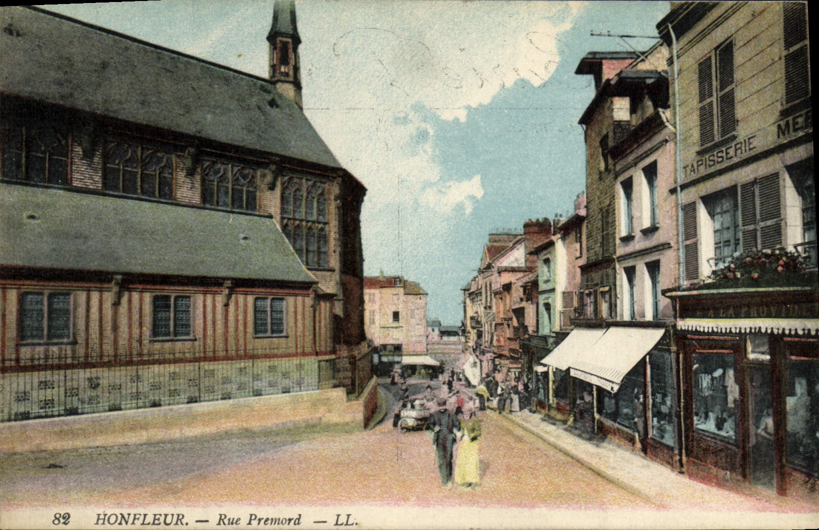 VINTAGE POSTCARD Honfleur Street Premord