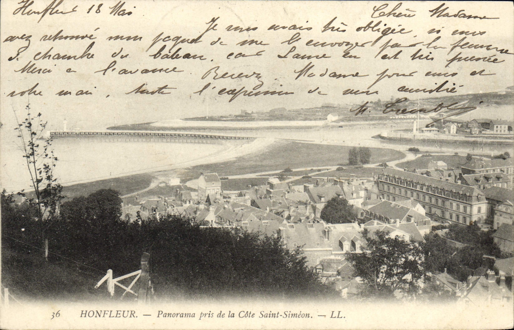 VINTAGE POSTCARD Honfleur Panorama Taken of the Dimension Simeon Saint
