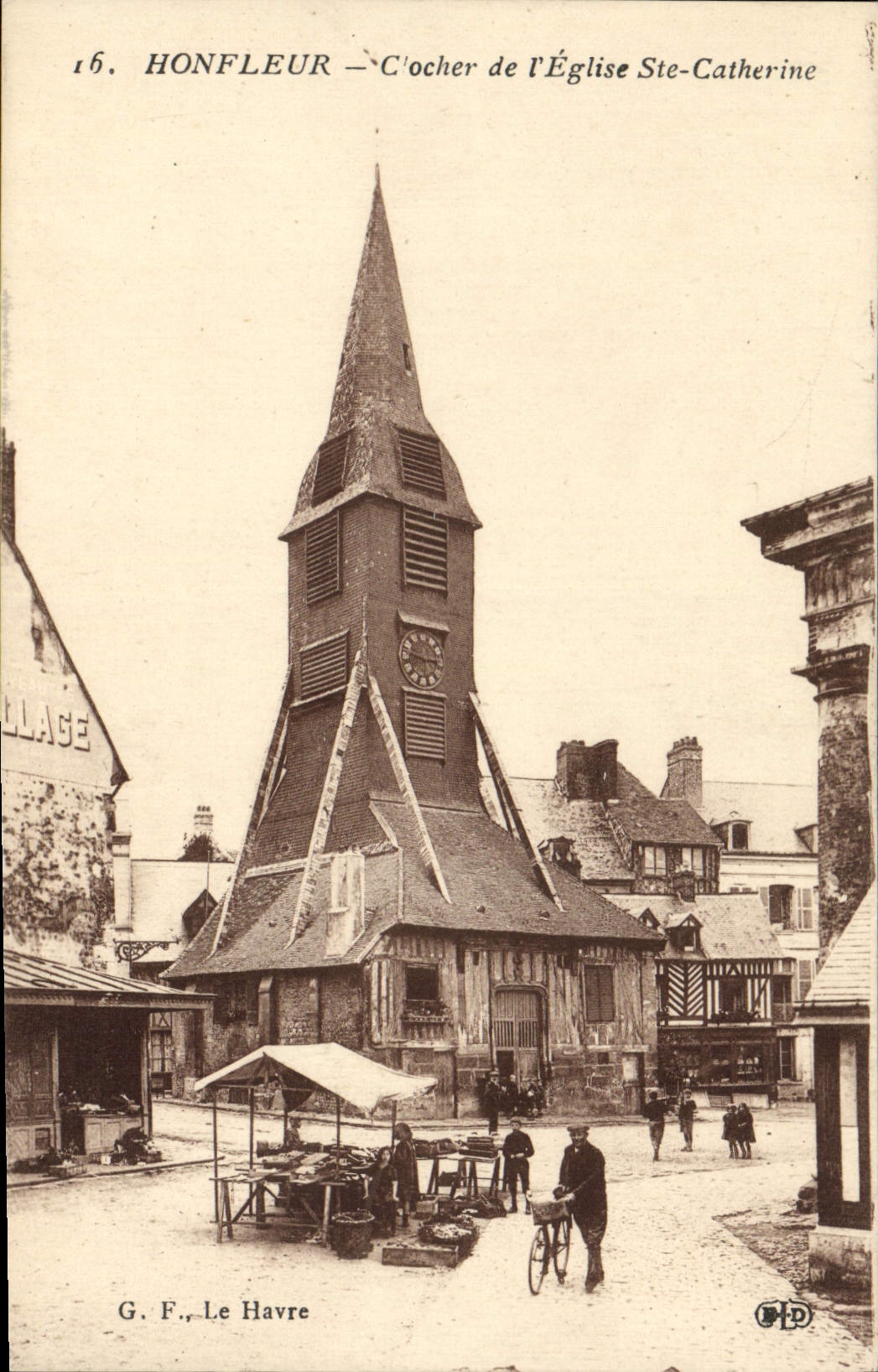 CPA Honfleur Clocher de L'Eglise Ste Catherine