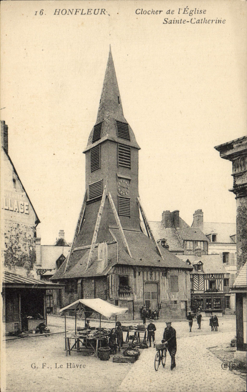 CPA Honfleur Le Clocher L'Eglise Ste Catherine