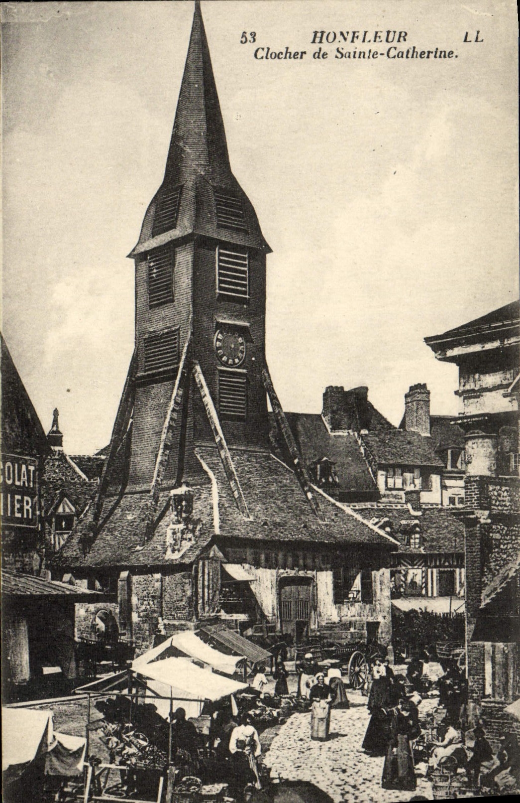CPA Honfleur Le Clocher L'Eglise Ste Catherine