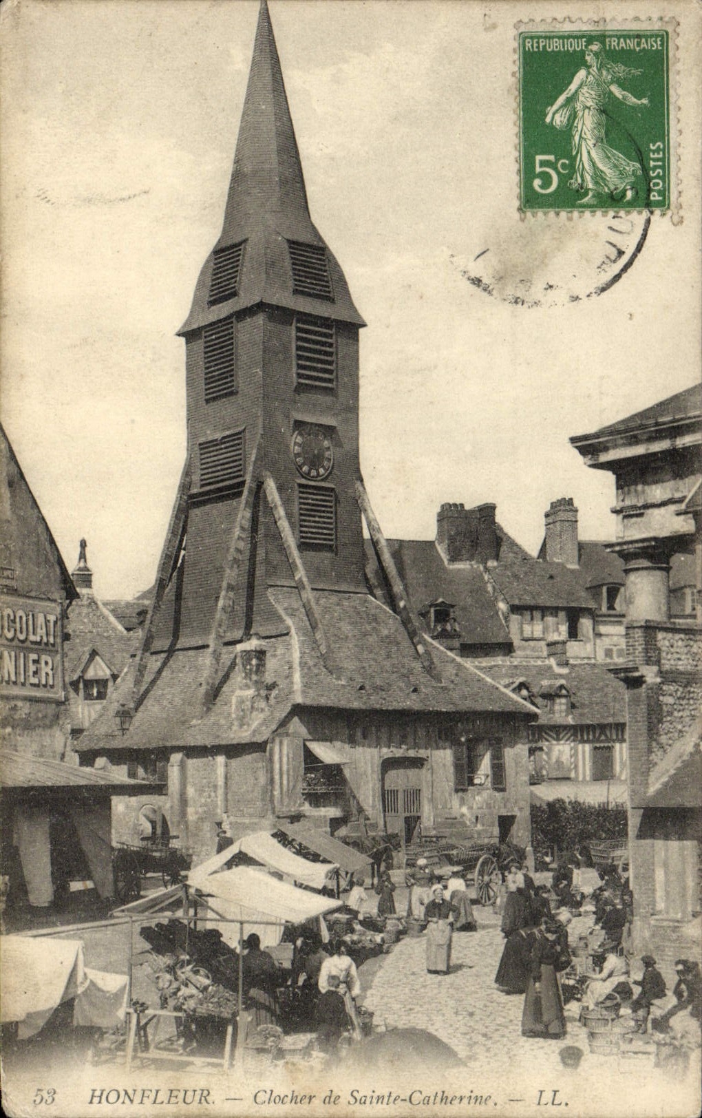 CPA Honfleur Le Clocher L'Eglise Ste Catherine