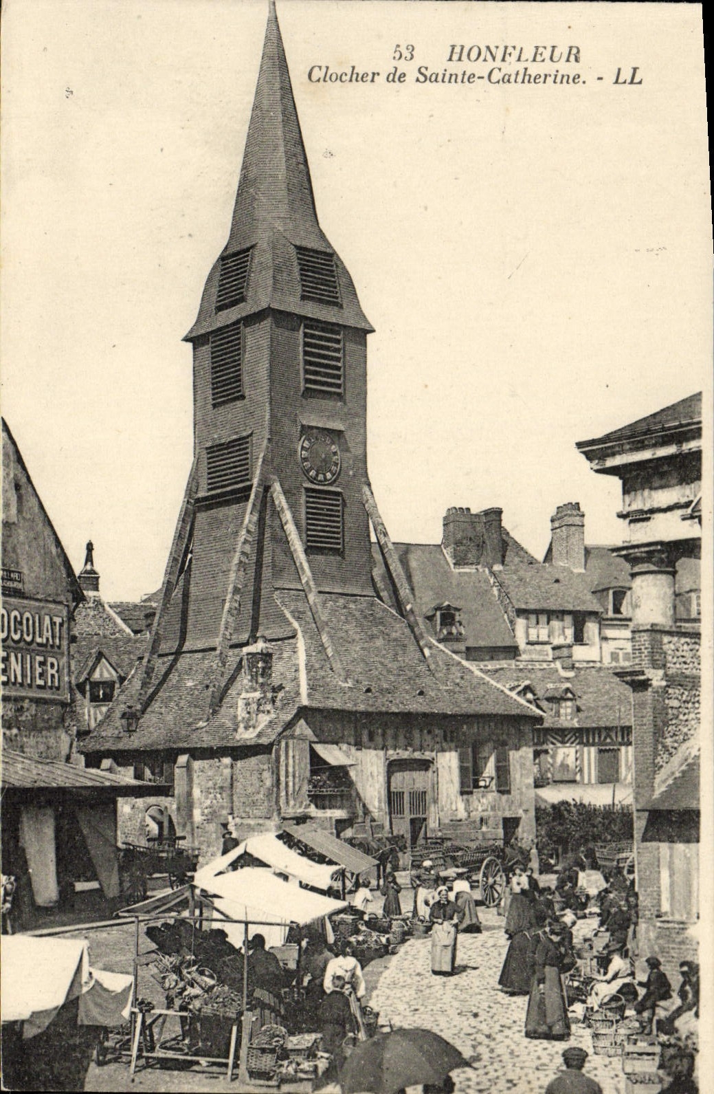 CPA Honfleur Le Clocher L'Eglise Ste Catherine