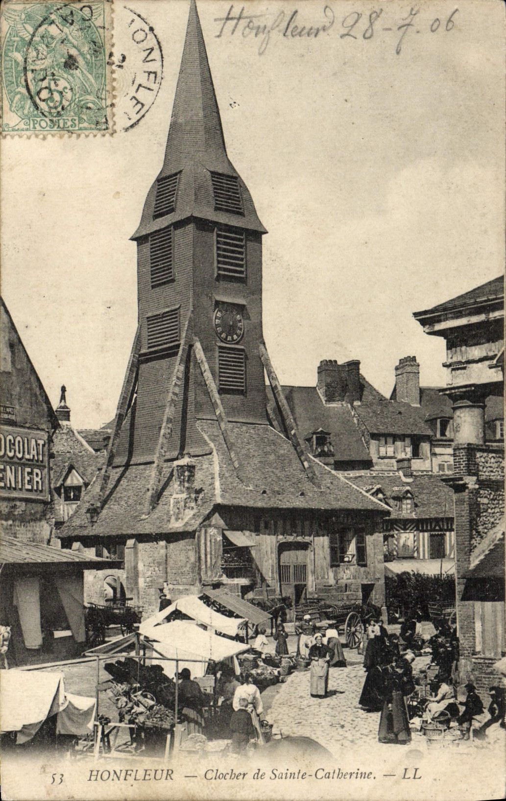 CPA Honfleur Le Clocher L'Eglise Ste Catherine