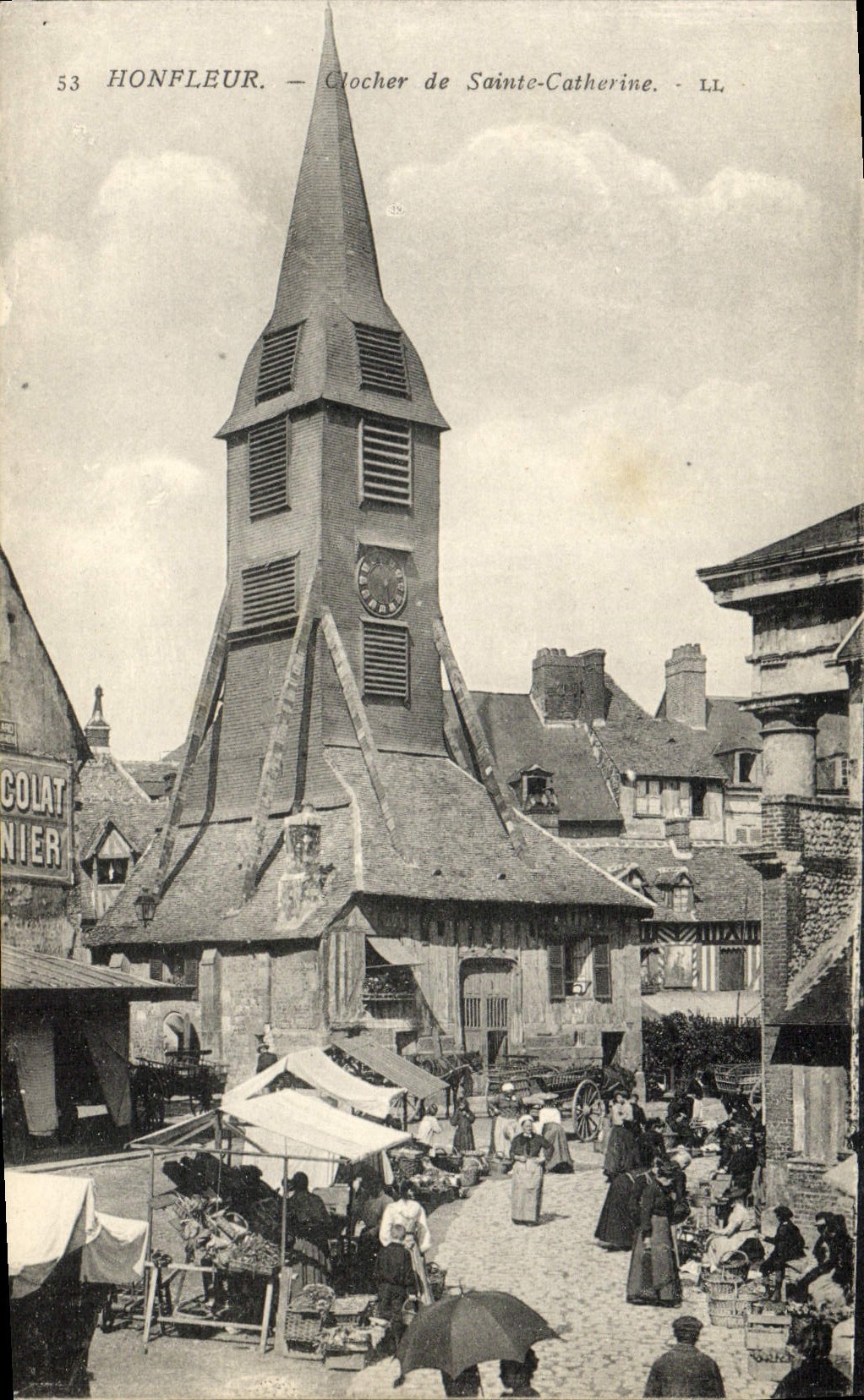 CPA Honfleur Le Clocher L'Eglise Ste Catherine