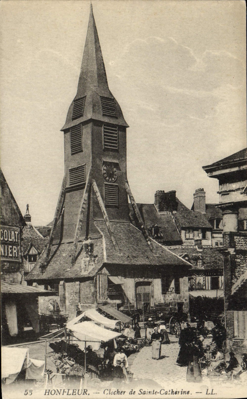 CPA Honfleur Le Clocher L'Eglise Ste Catherine