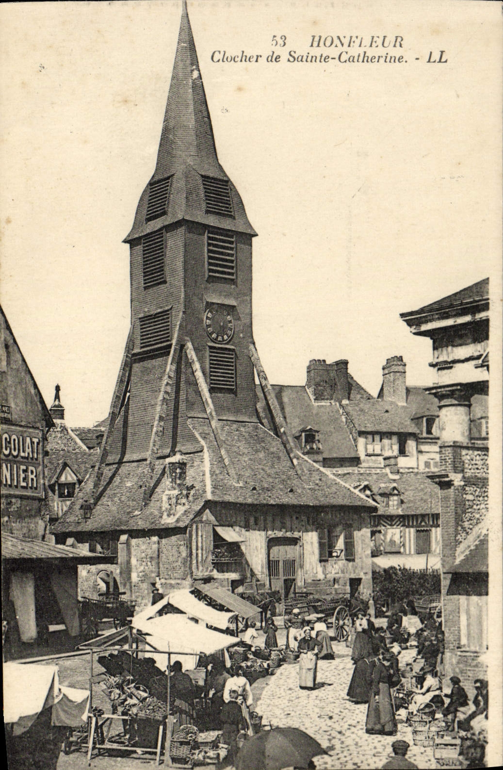CPA Honfleur Le Clocher L'Eglise Ste Catherine