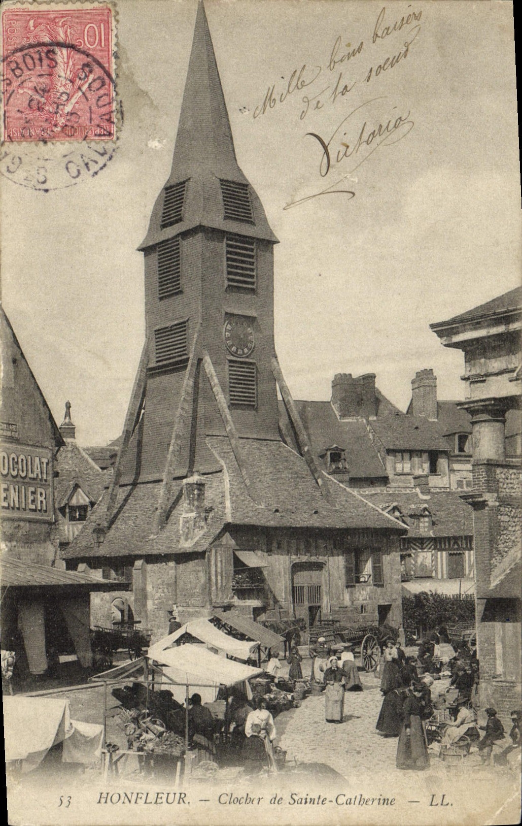 CPA Honfleur Clocher L'Eglise Ste Catherine