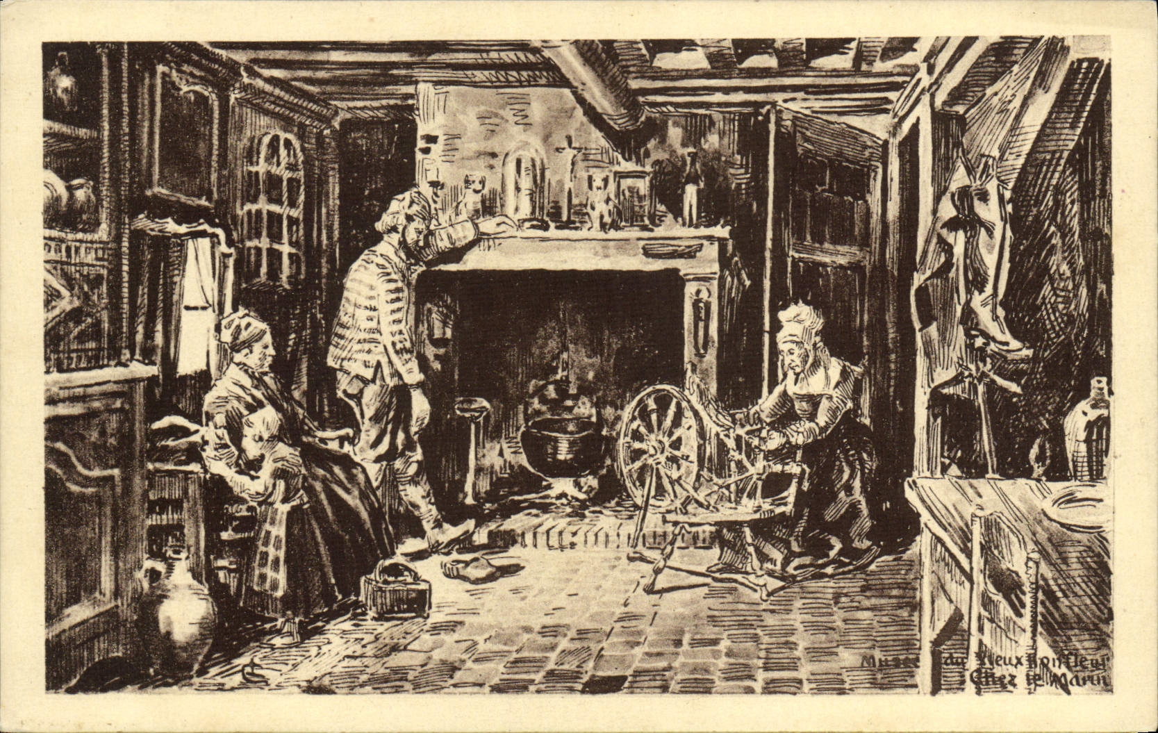 VINTAGE POSTCARD Honfleur the Museum In the sailor