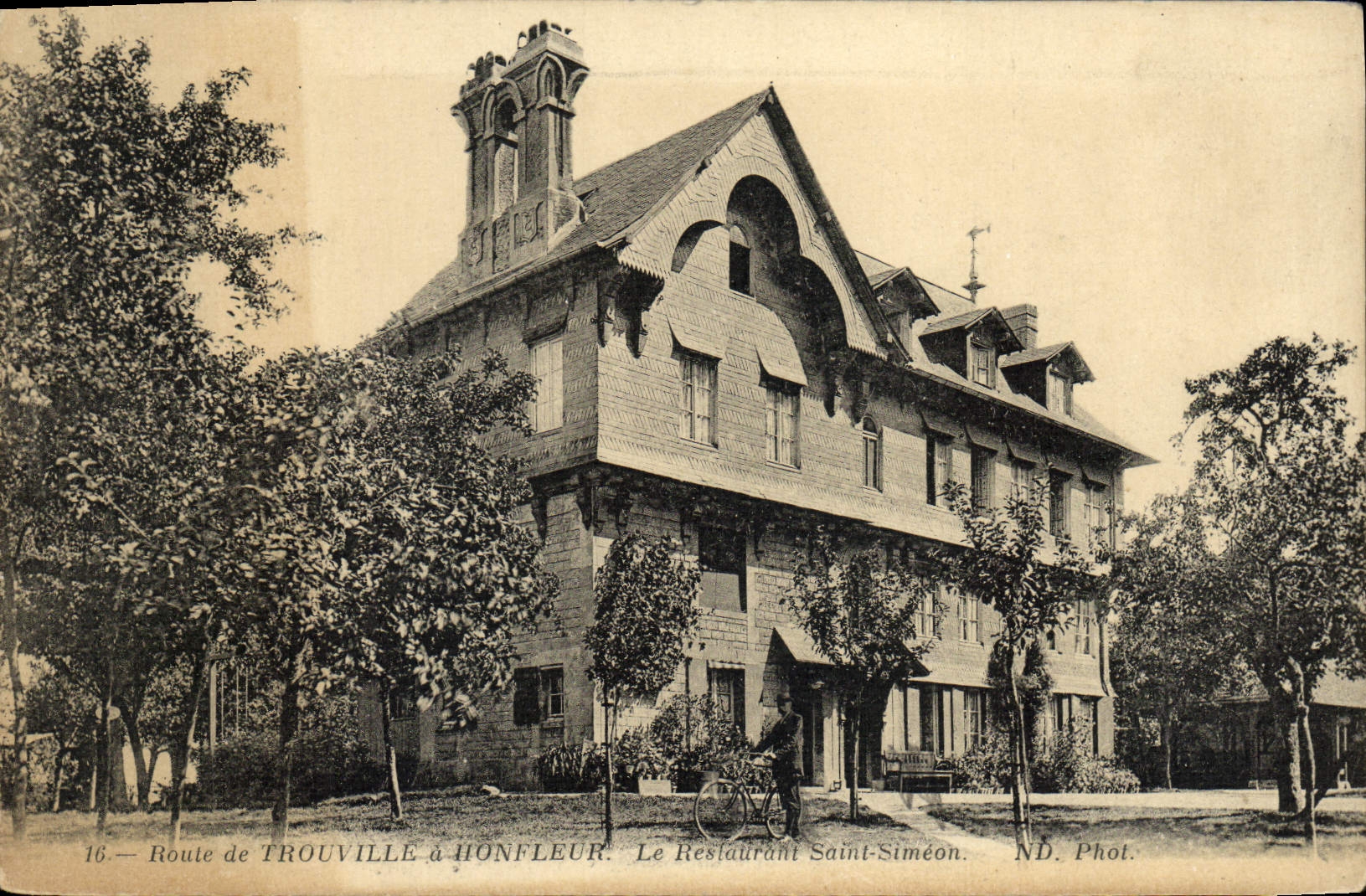 VINTAGE POSTCARD Road of Trouville Honfleur the Holy Restaurant Simeon
