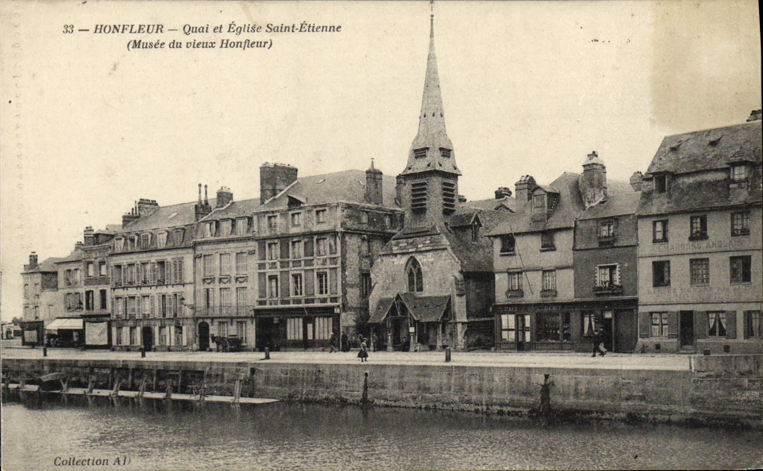 VINTAGE POSTCARD Honfleur Holy Quay and Eglise Etienne Museum of the Honfleur Old man