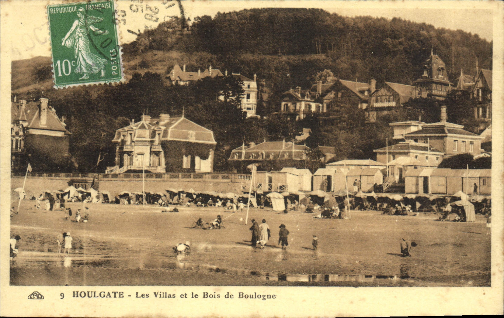 VINTAGE POSTCARD Houlgate Villas and the Bois de Boulogne