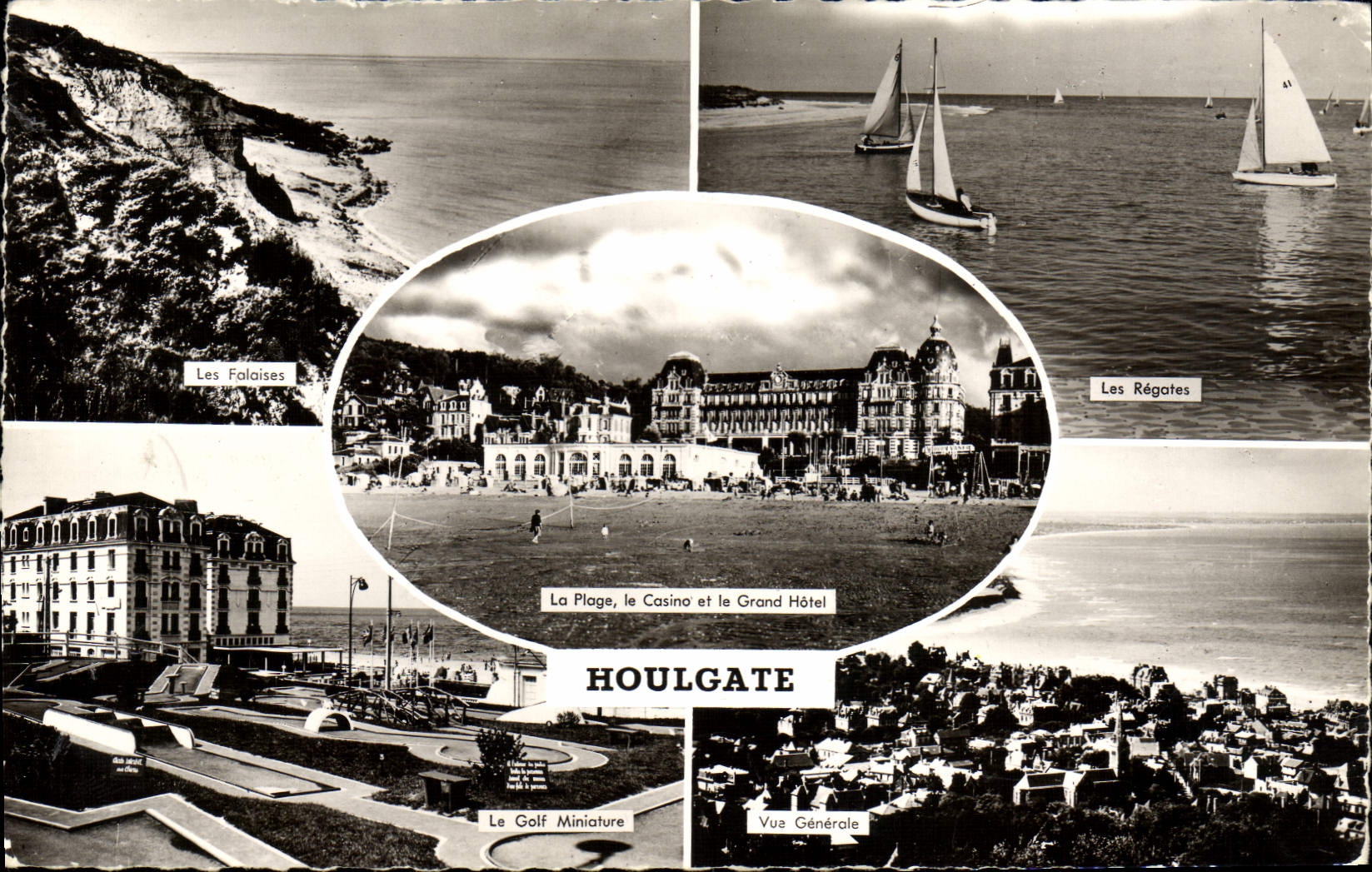 POSTAL MODERNA regattas de los acantilados de Houlgate la opinión de golf miniatura