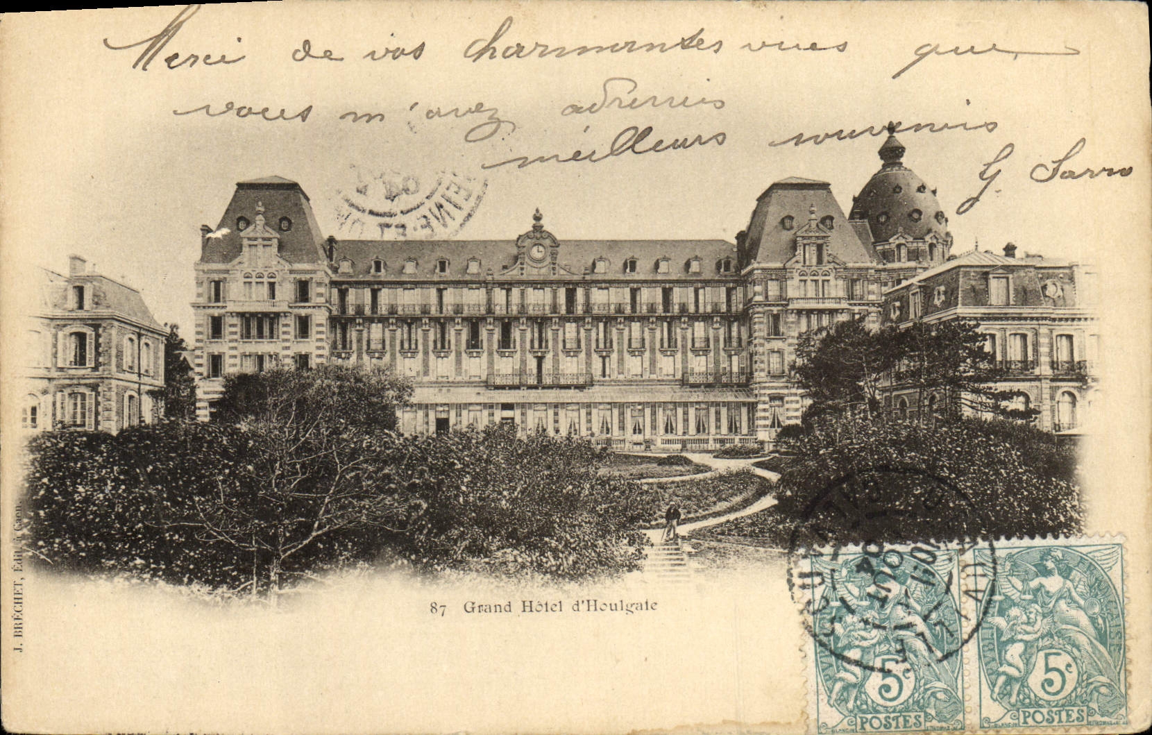 Hotel grande de la POSTAL de la VENDIMIA de Houlgate