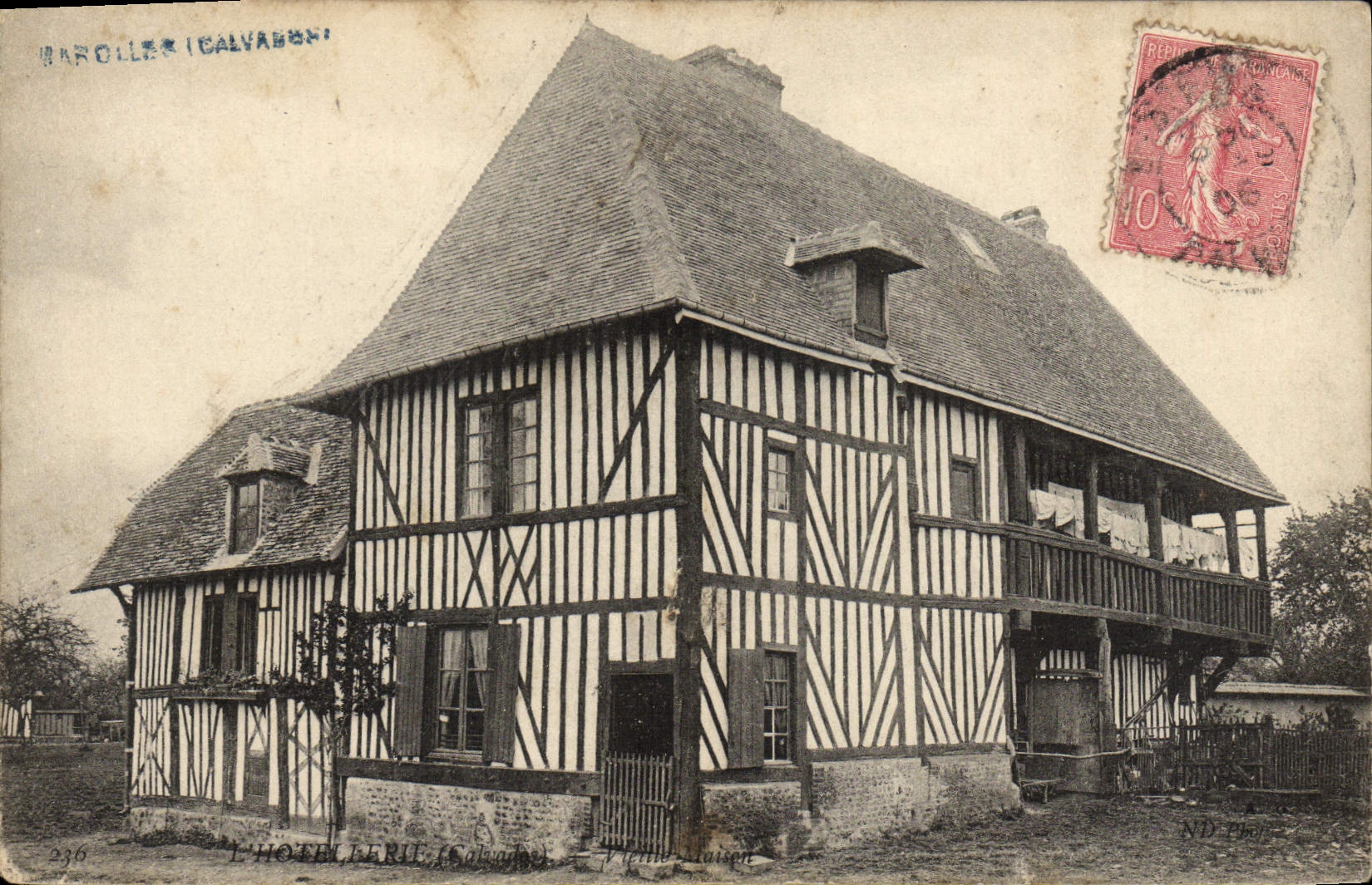 VINTAGE POSTCARD Hotel trade Old house