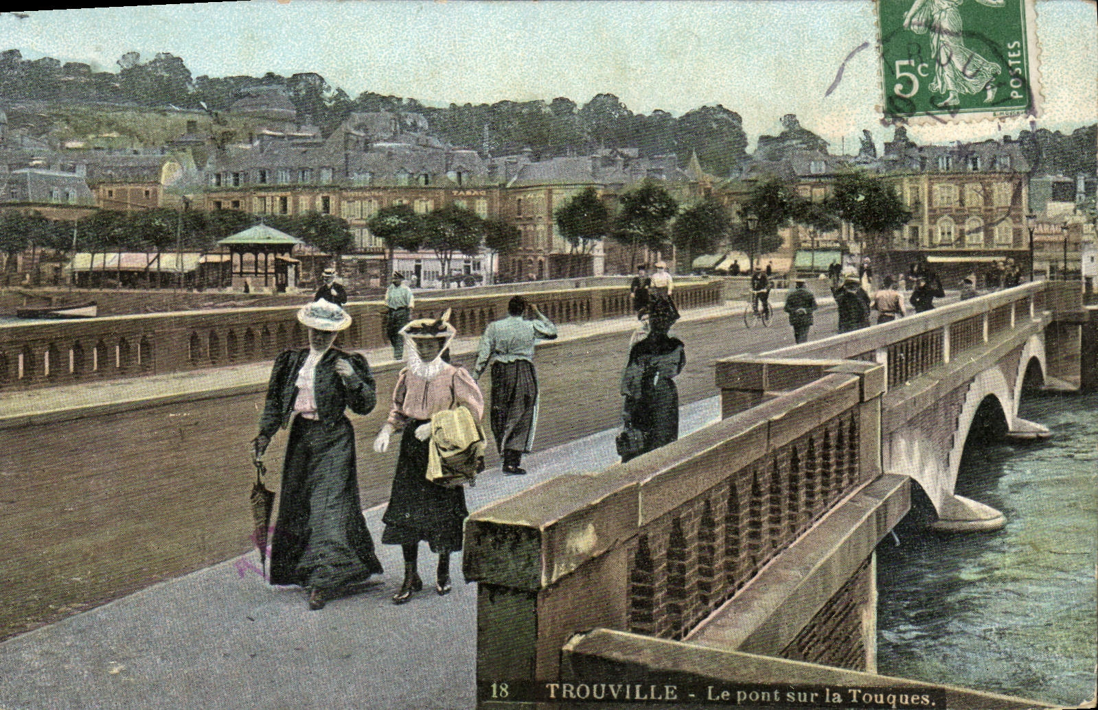 VINTAGE POSTCARD Trouville the Bridge on the Drums
