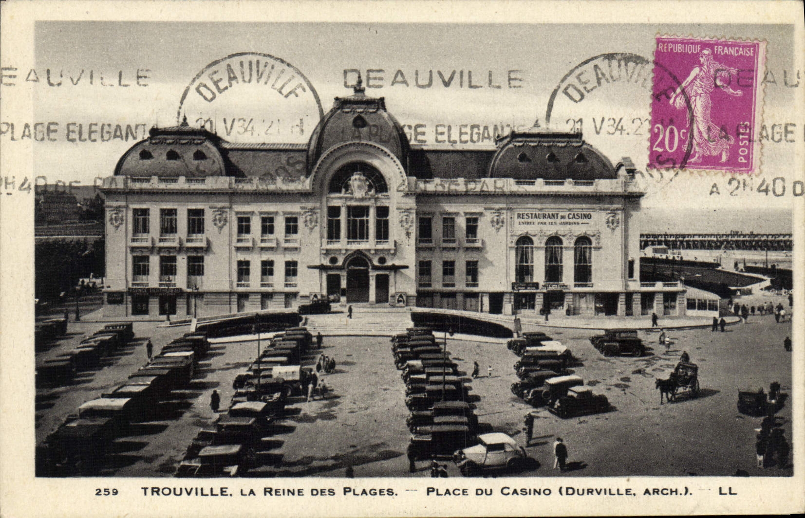 VINTAGE POSTCARD Trouville Places Casino