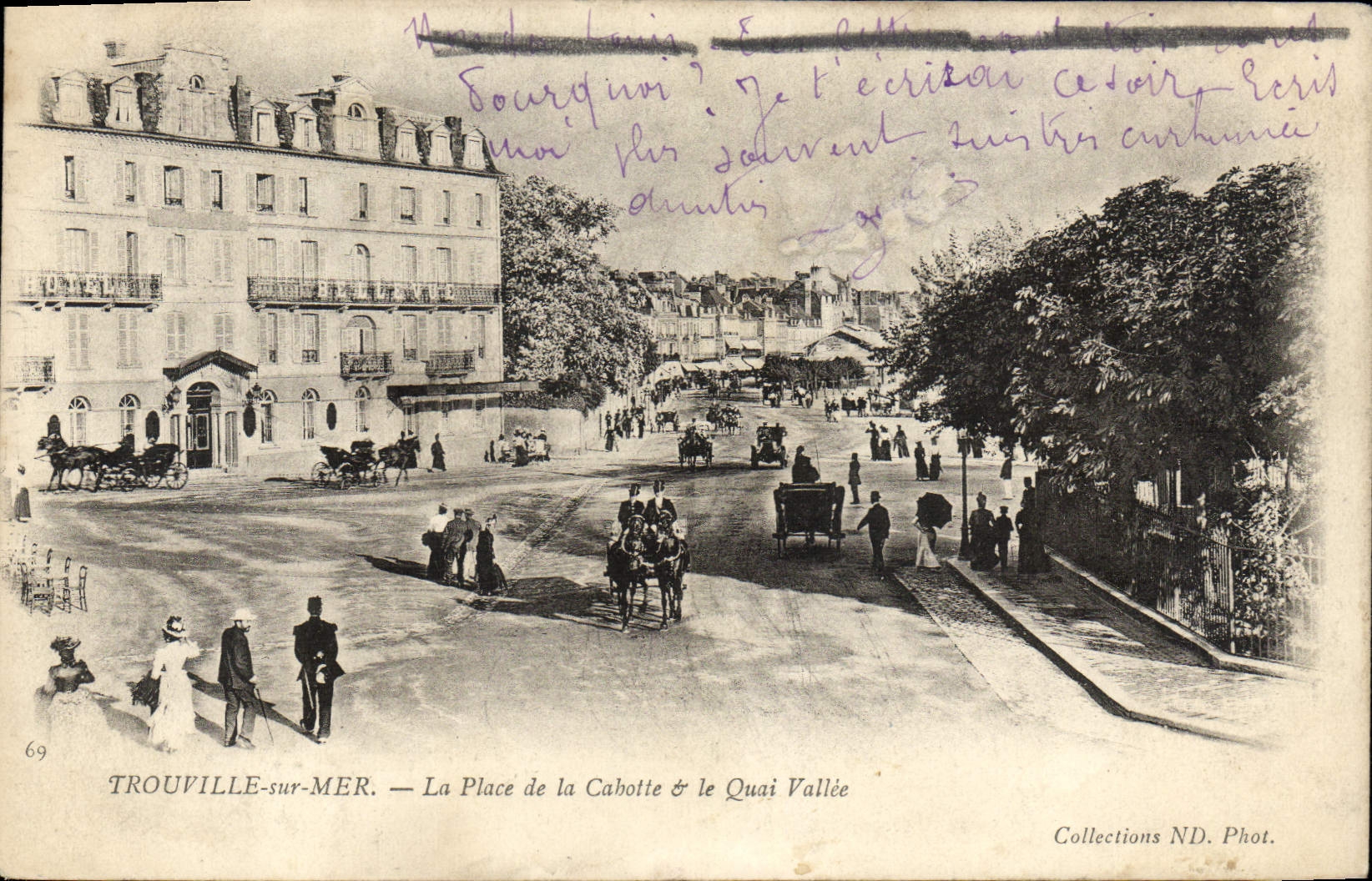 VINTAGE POSTCARD Trouville On Sea the Beach of Cathotte the Quay Valley