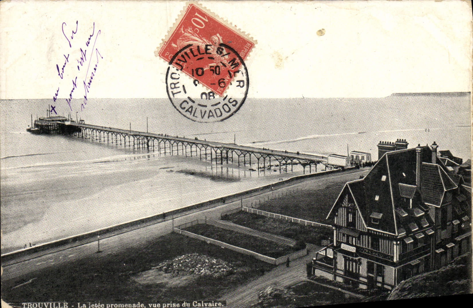 CPA Trouville La jetee promenade vue prise du calvaire
