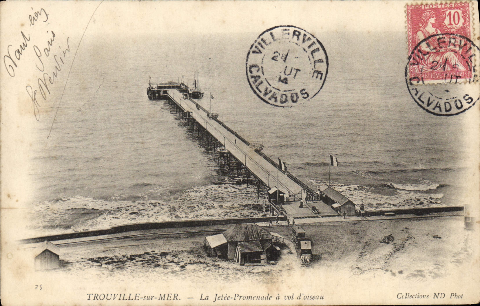 CPA Trouville La jetee promenade a vol d'oiseau