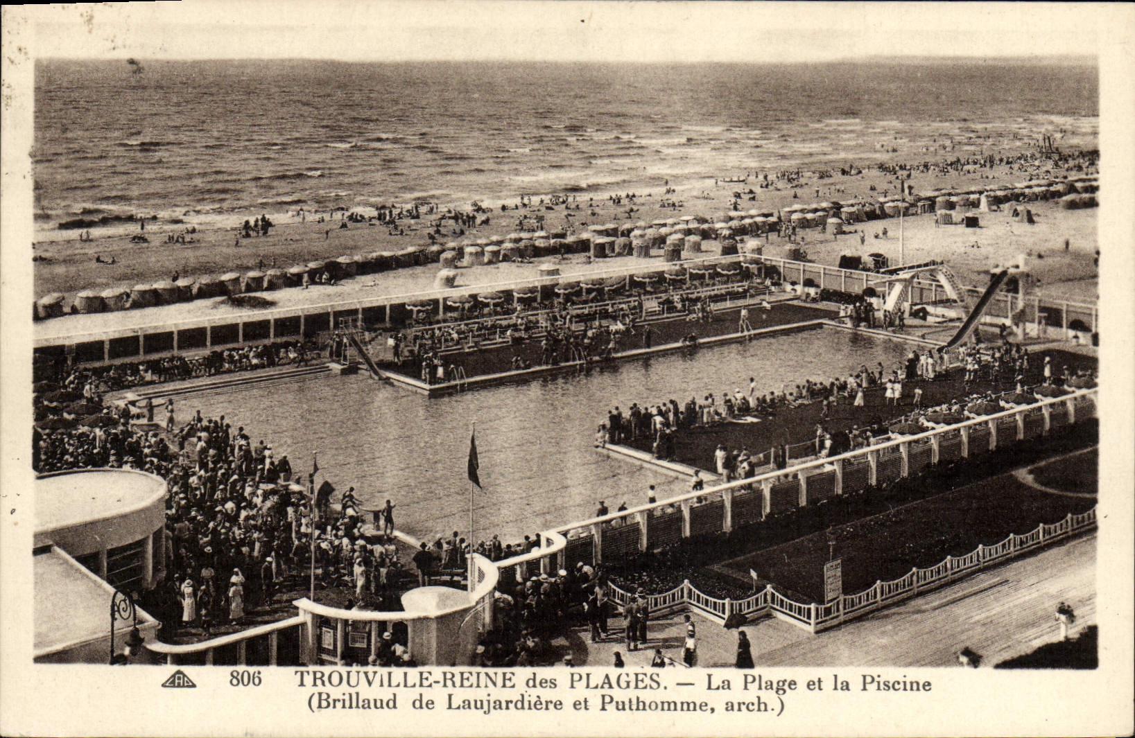 CPA Trouville reine des plages la plage et la piscine