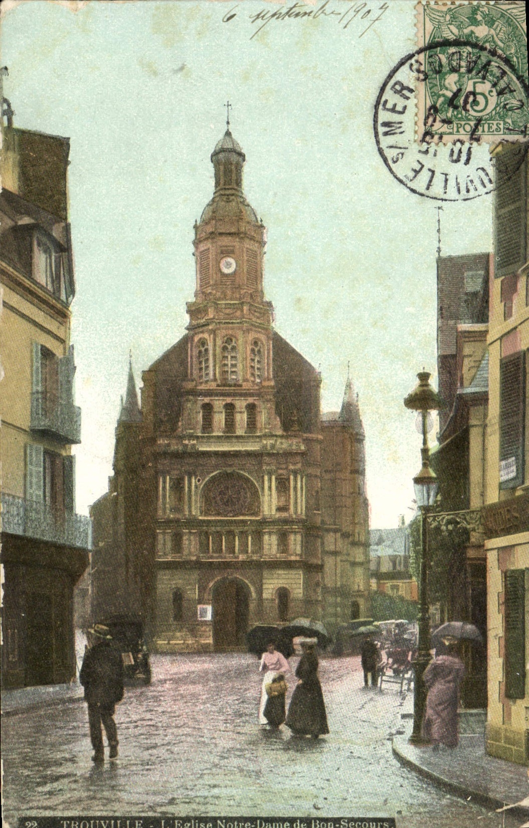 VINTAGE POSTCARD Trouville the Church our lady of Good Help