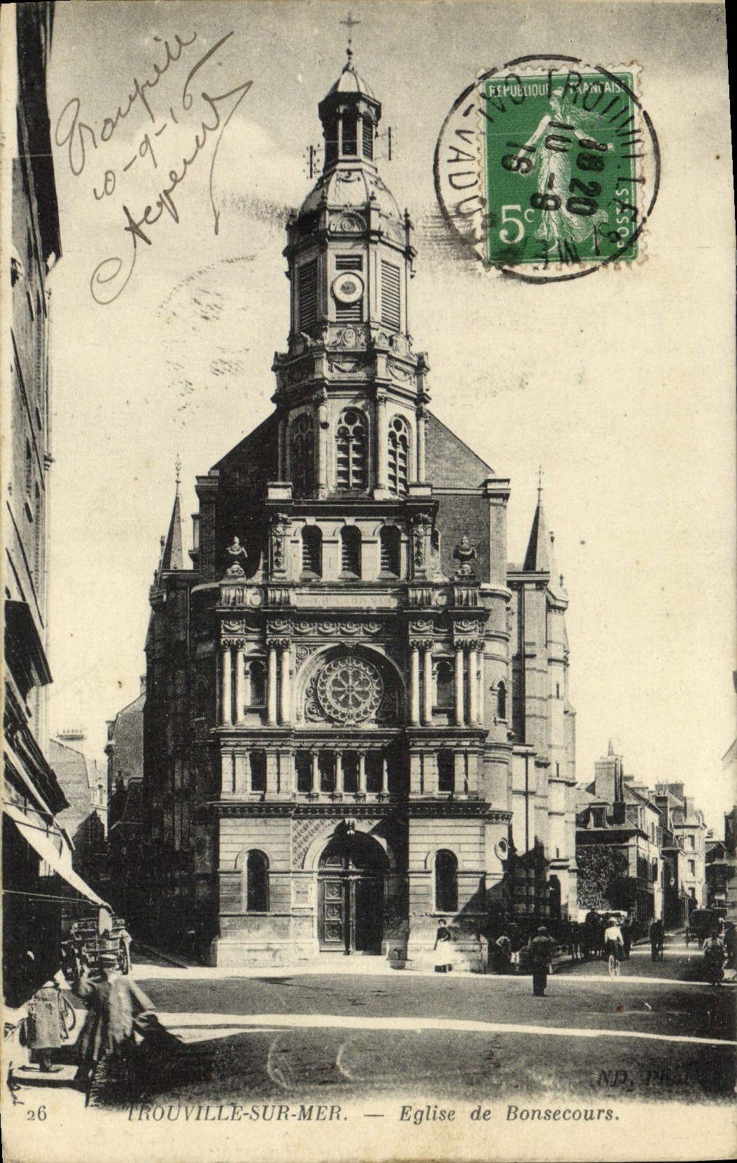 VINTAGE POSTCARD Trouville On sea church of Bonsecours