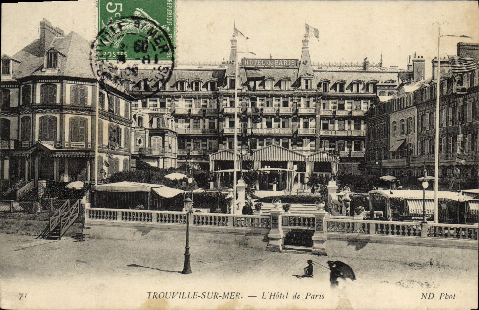 VINTAGE POSTCARD Trouville On sea the hotel of bets