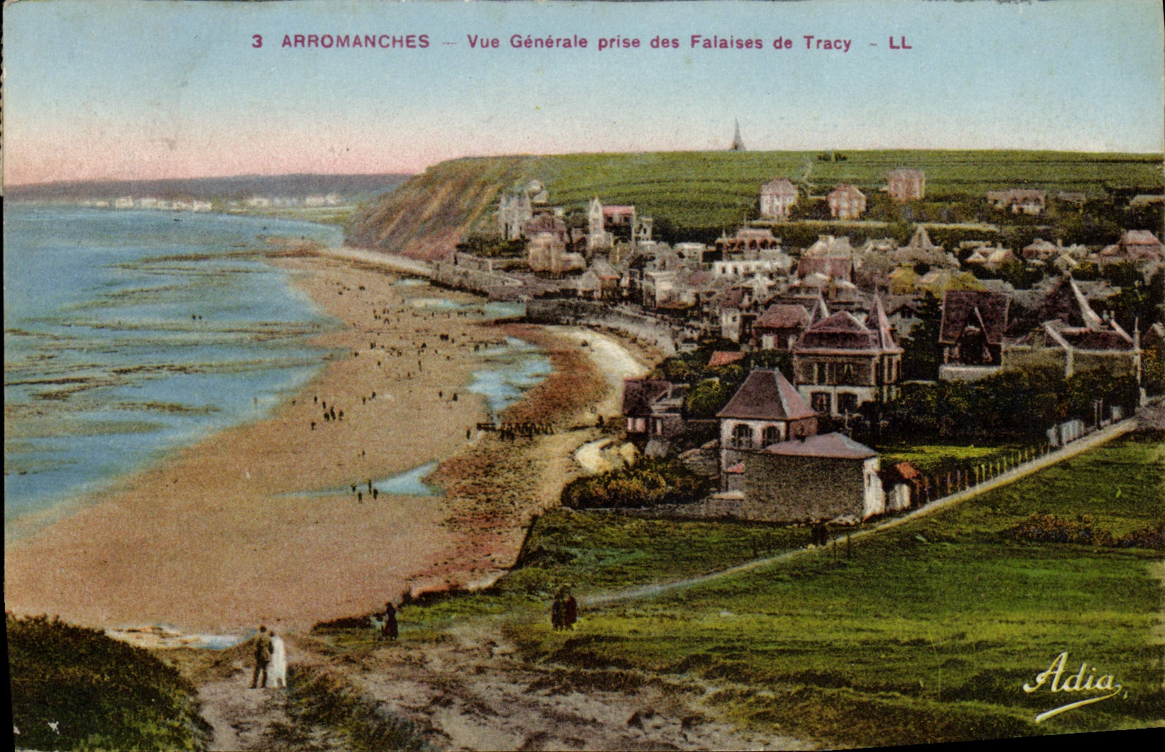 CPA Arromanches vue generale prise des falaises de tracy