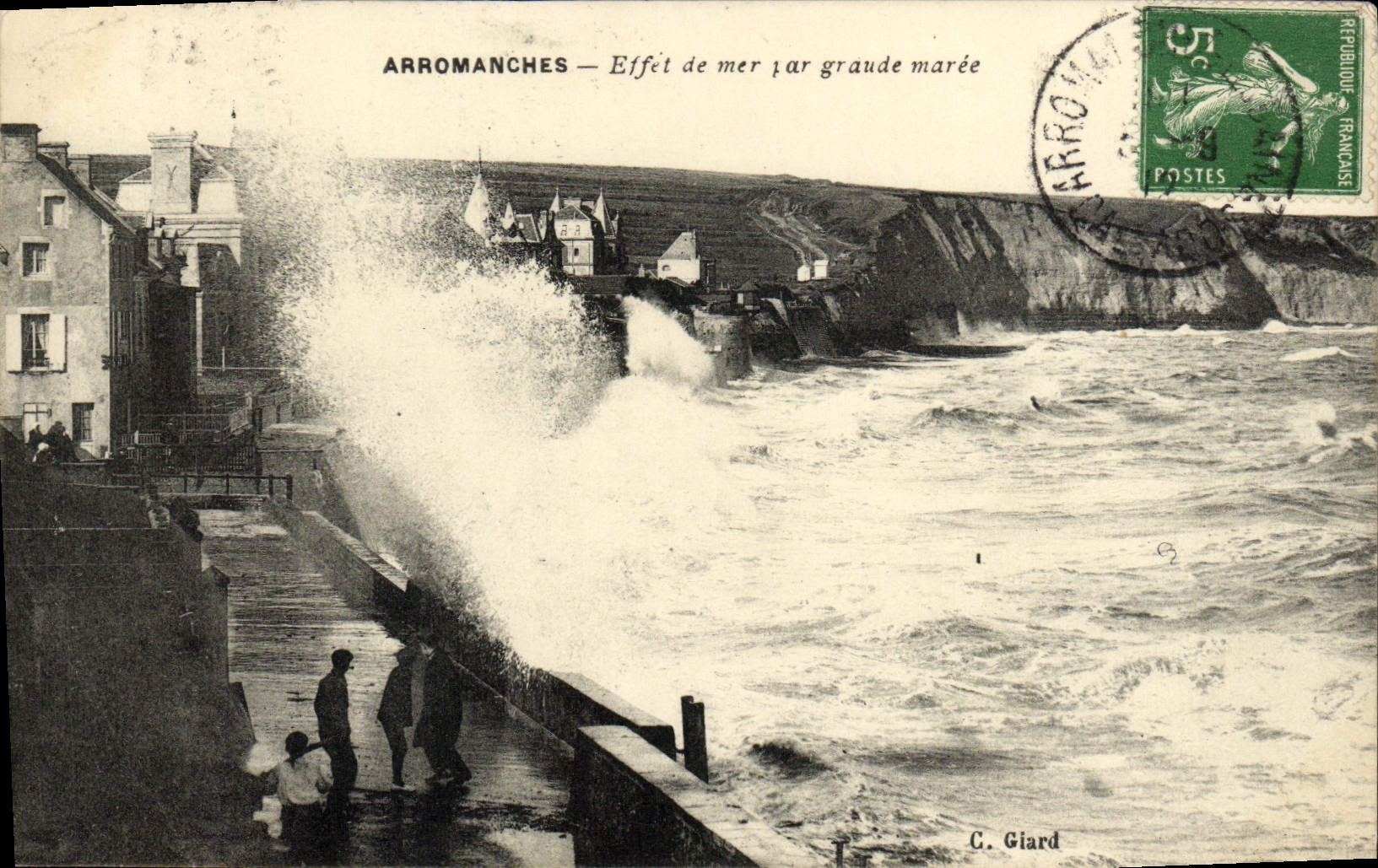 CPA Arromanches Effet de mer par grande maree