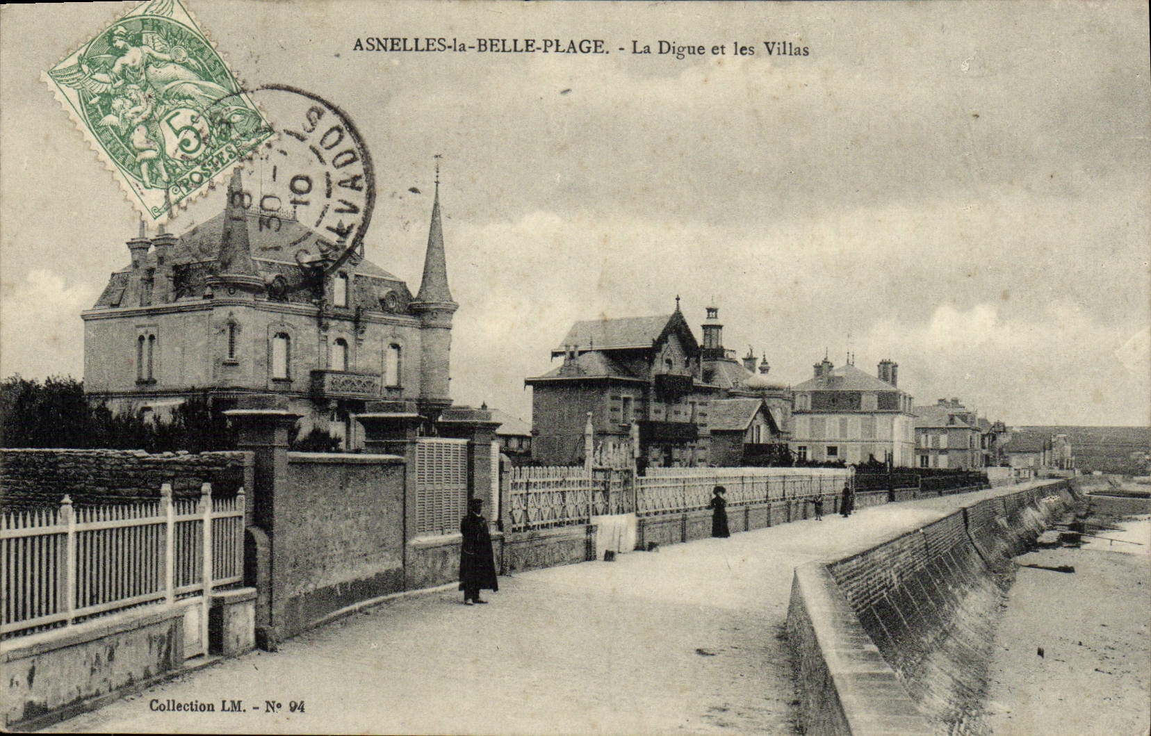 CPA Asnelles La Belle Plage La Digue Et Les Villas