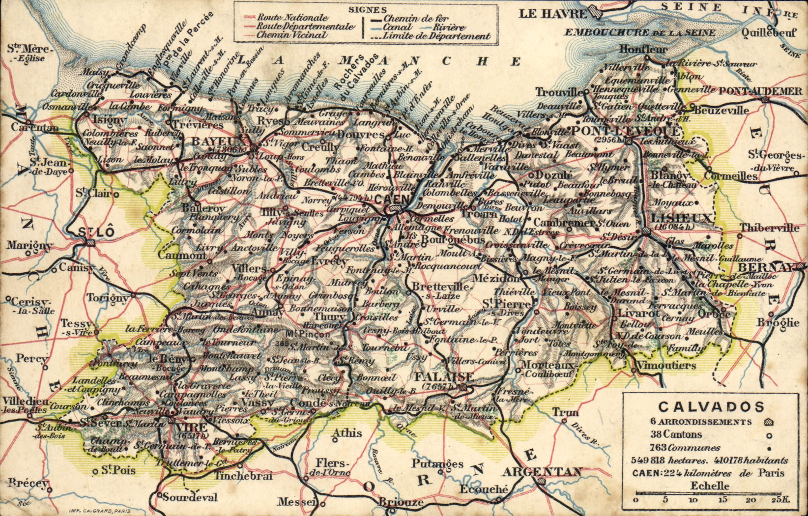 CPA Calvados 6 Arrondissements Bayeux Falaise Lisieux