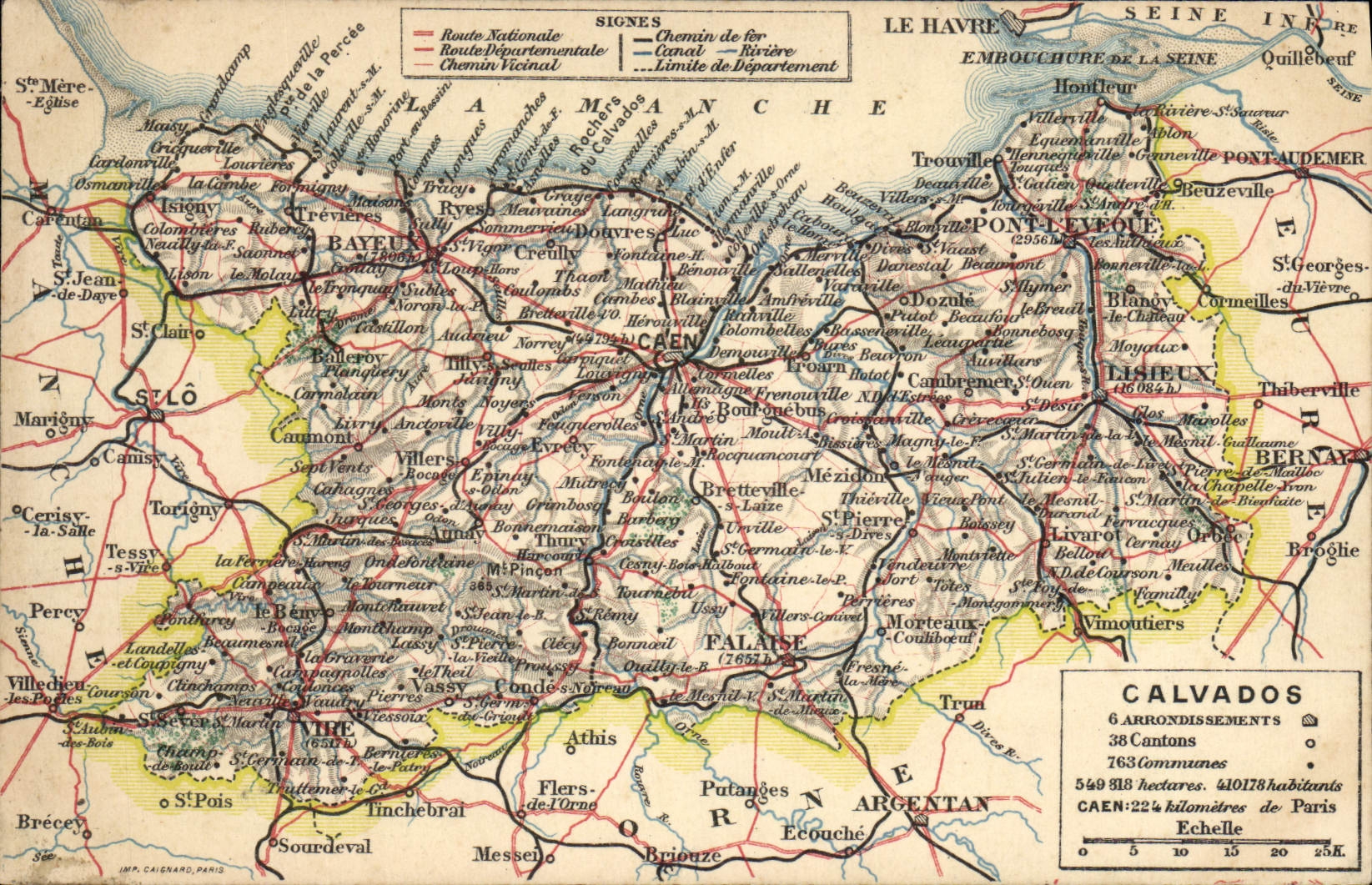 CPA Calvados 6 Arrondissements Bayeux Falaise Lisieux
