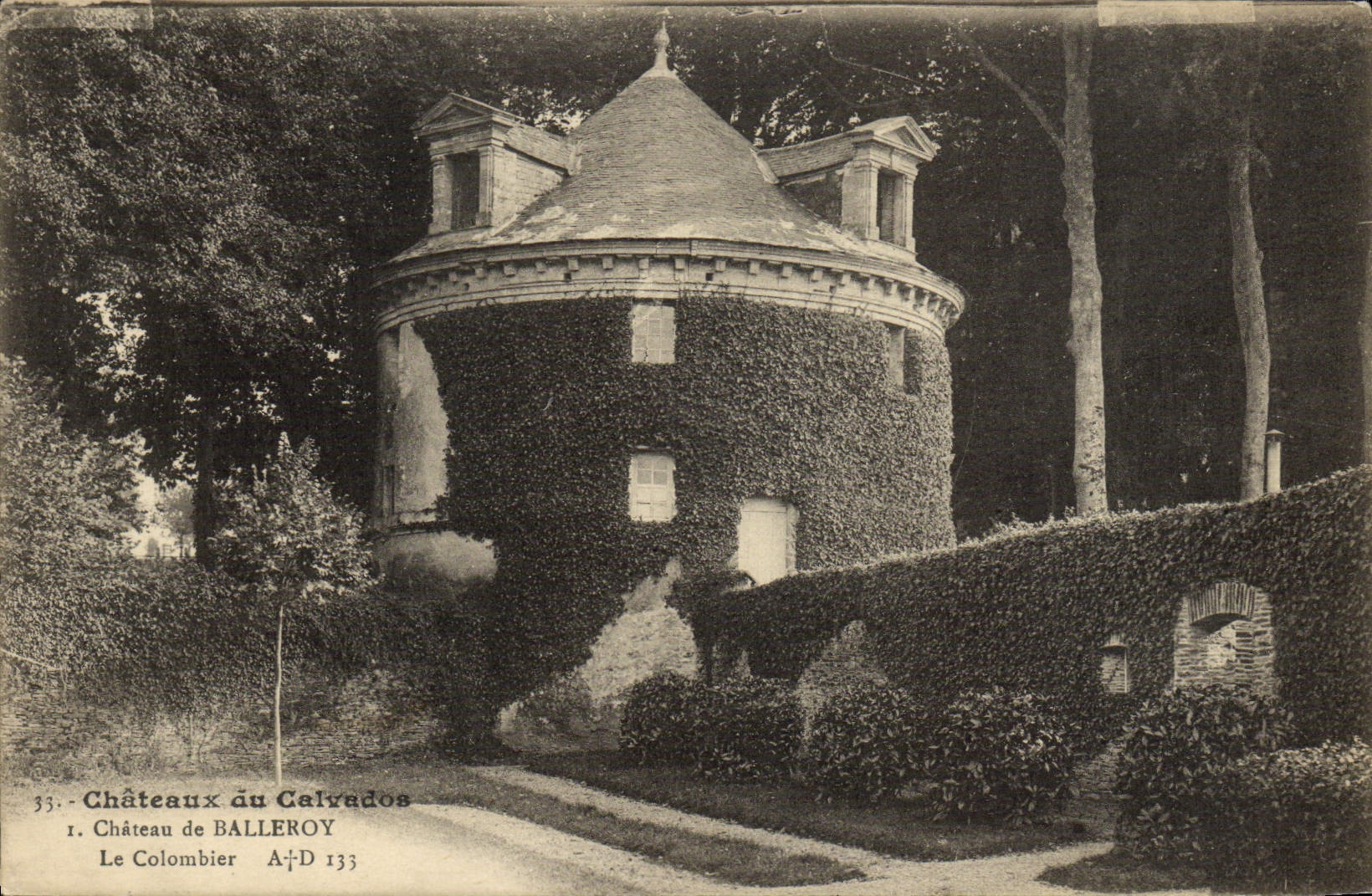 Castillos de la POSTAL de la VENDIMIA del manzana-brandy balleroy el dovecote