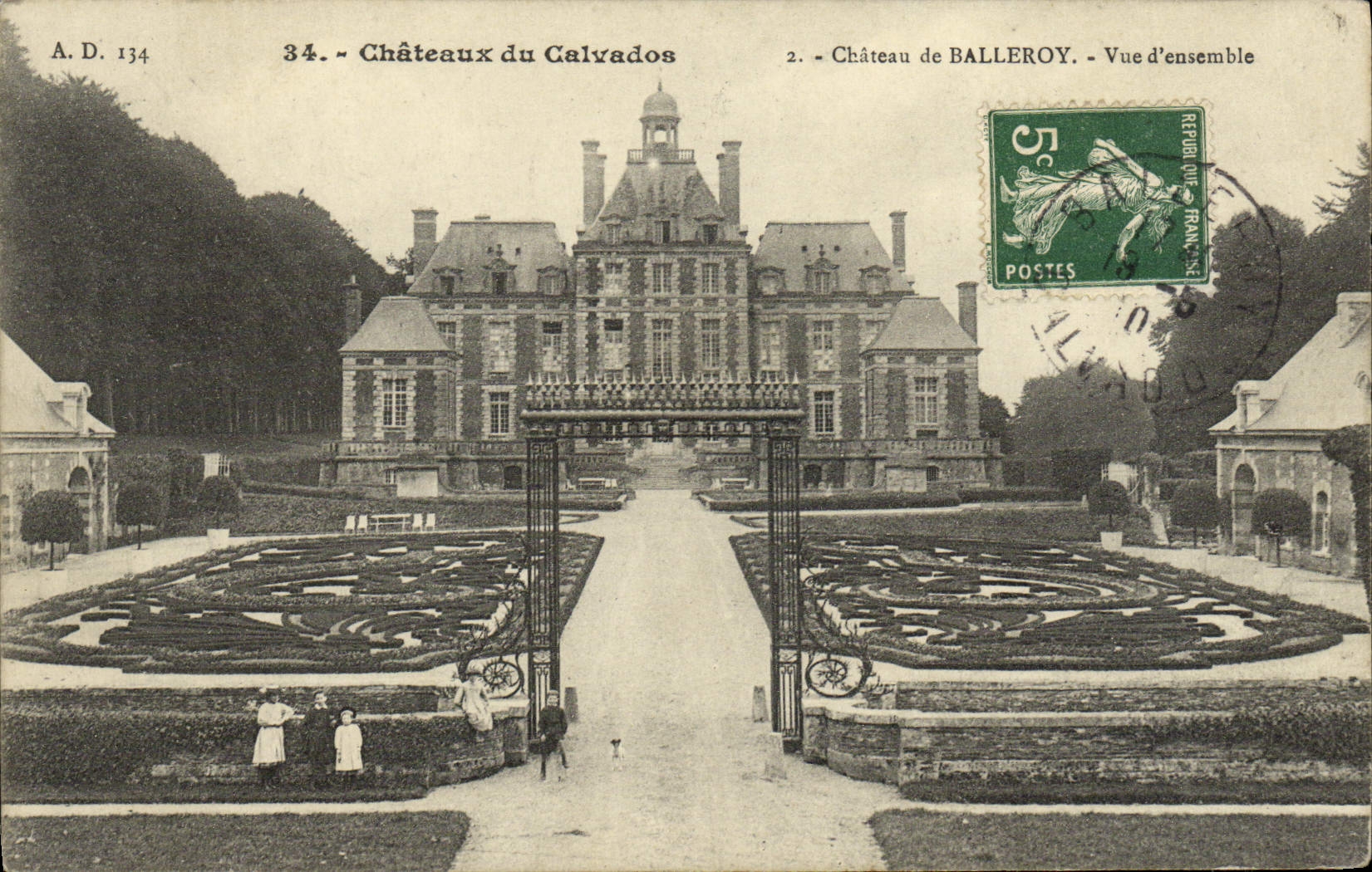 Castillos de la POSTAL de la VENDIMIA del castillo del manzana-brandy del cuadro total de Balleroy