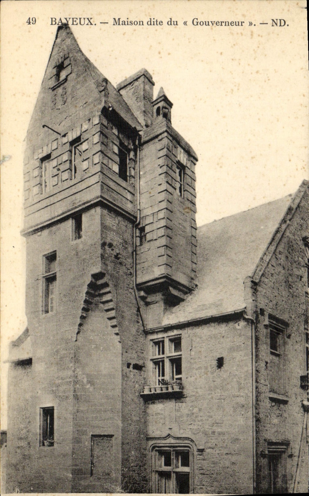 Casa de Bayeux de la POSTAL de la VENDIMIA conocida en fecha el gobernador
