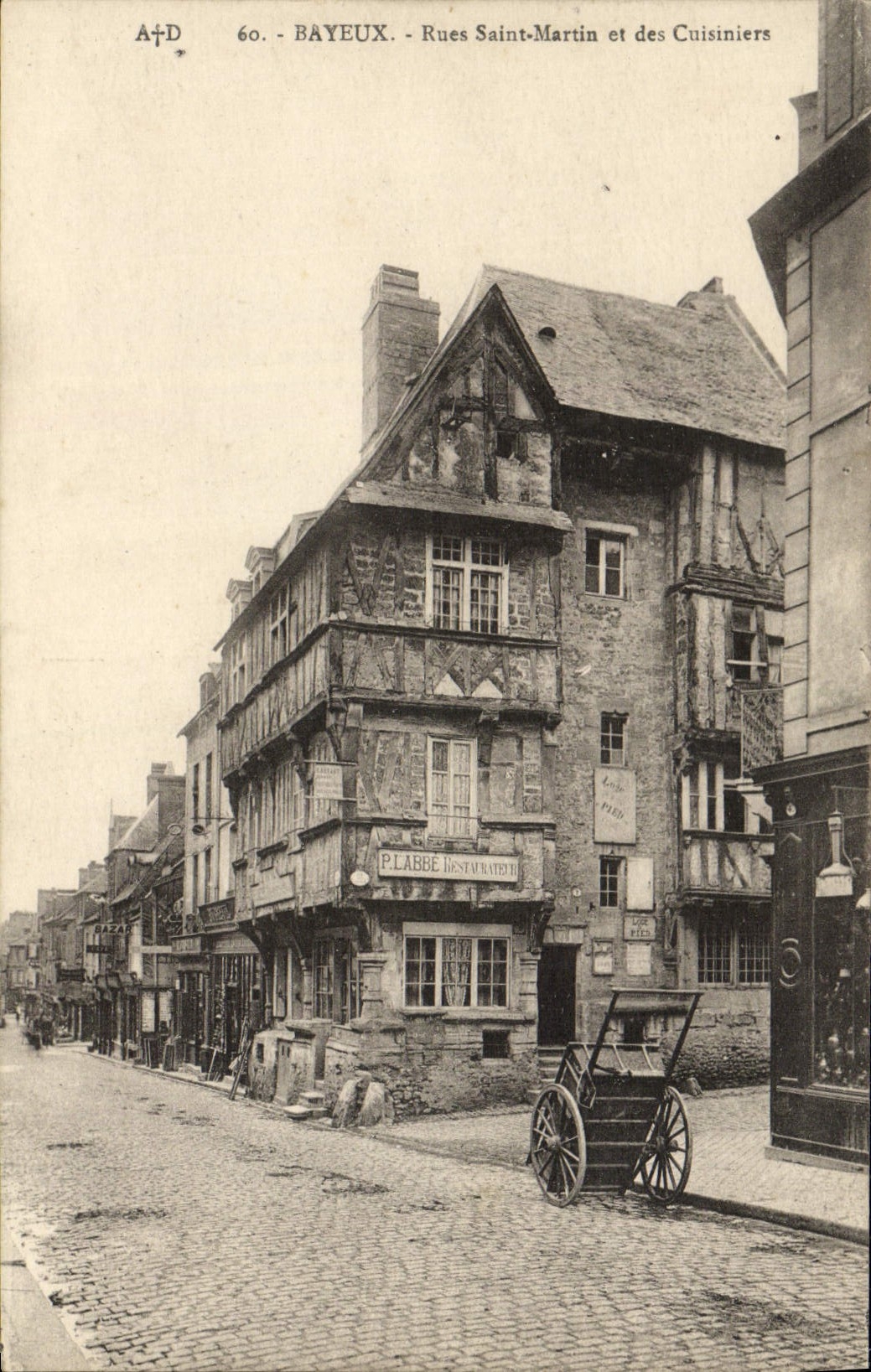 VINTAGE POSTCARD Bayeux Streets Martin saint and of the cooks